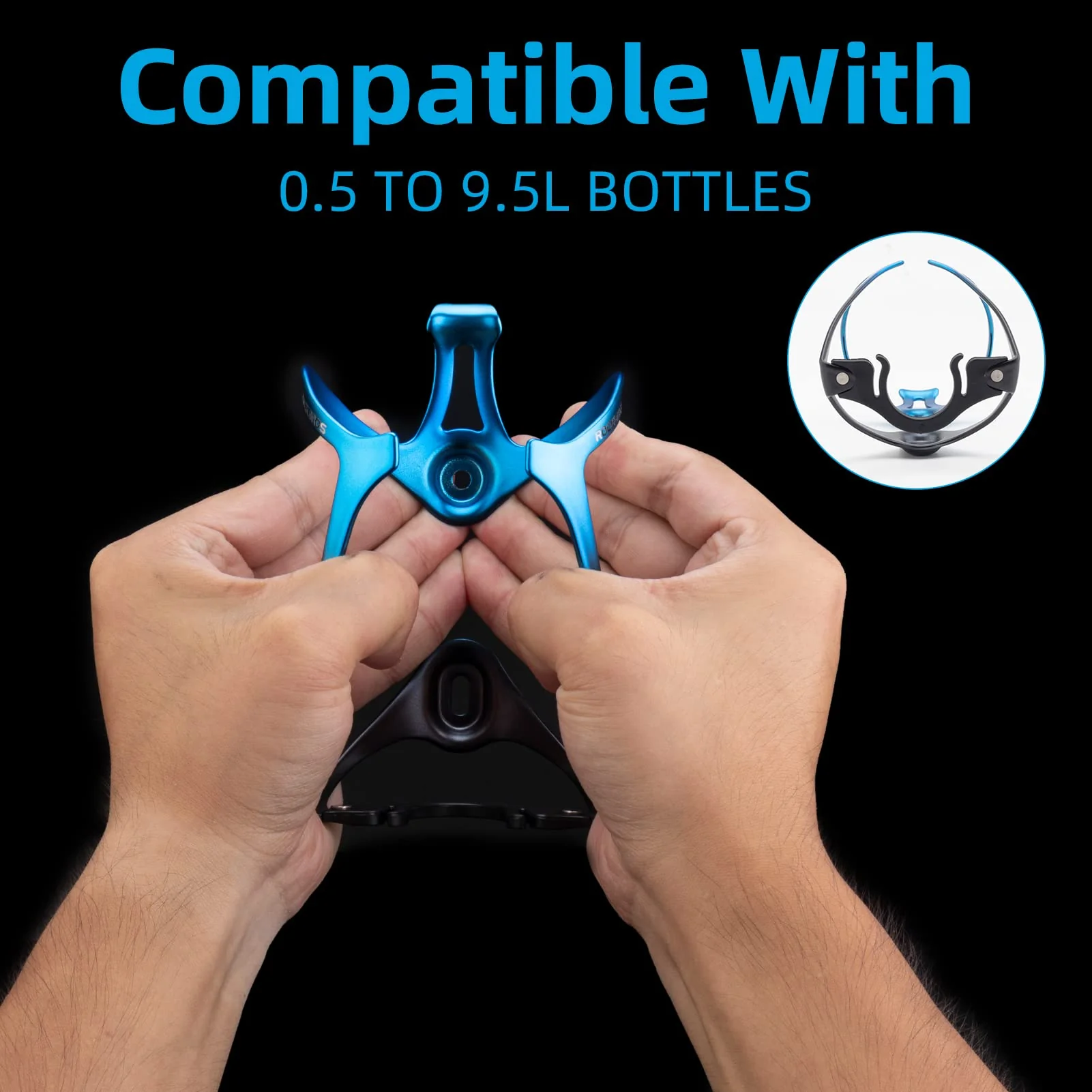 ROCKBROS Lightweight Aluminum Bike Water Bottle Cage Secure Adjustable Holder for Cycling - Image 9
