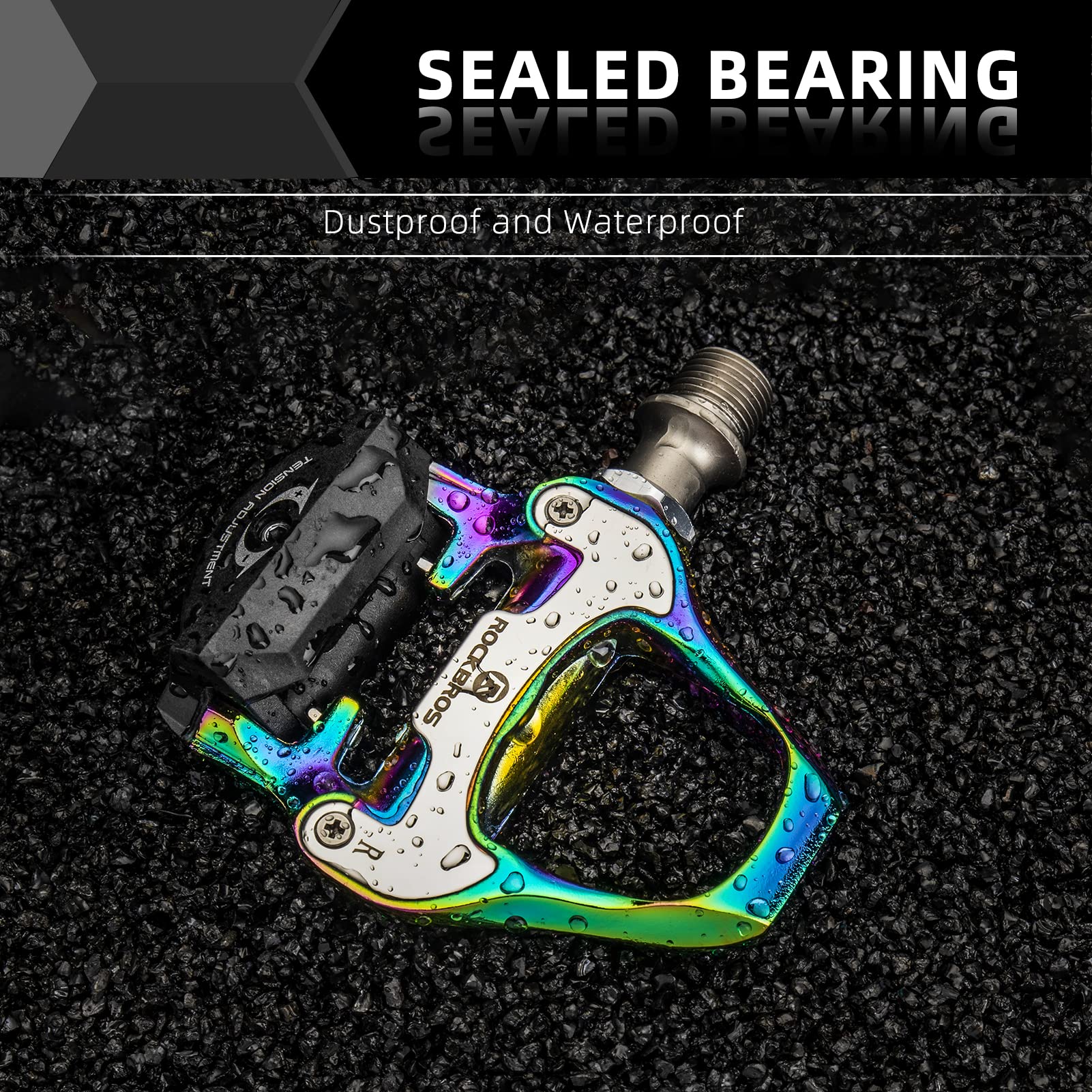 ROCKBROS Lightweight Clipless Pedals with Cleats Compatible with SPD-SL - Image 9