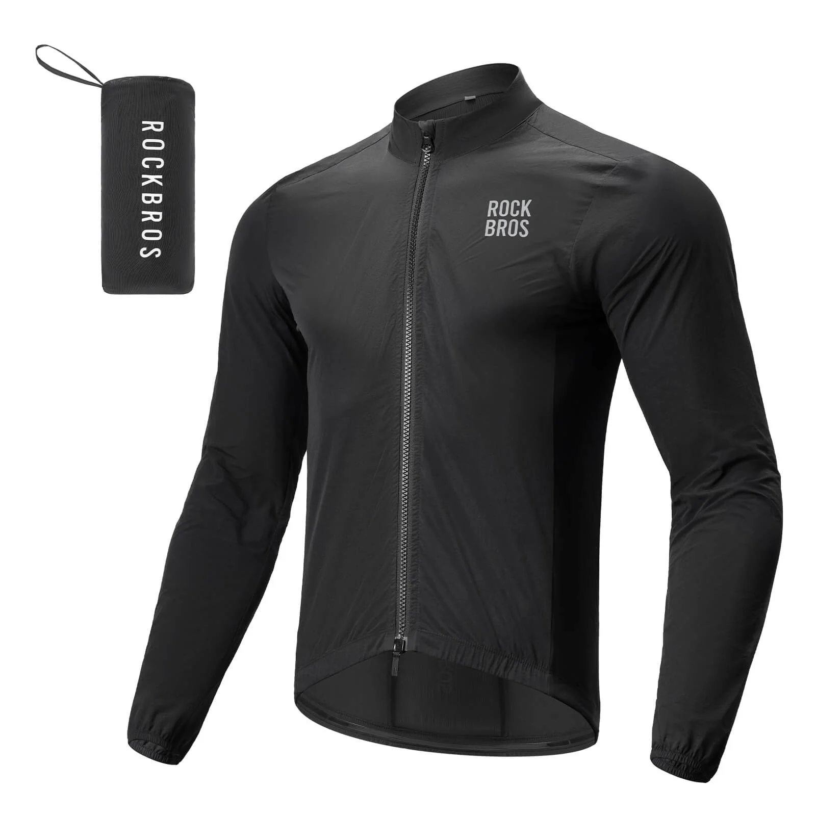 ROCKBROS Long-Seeved Cycling Windbreaker Jacket Foldable - Image 3