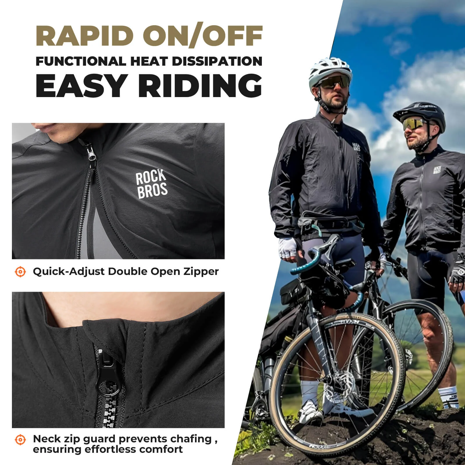 ROCKBROS Long-Seeved Cycling Windbreaker Jacket Foldable - Image 8
