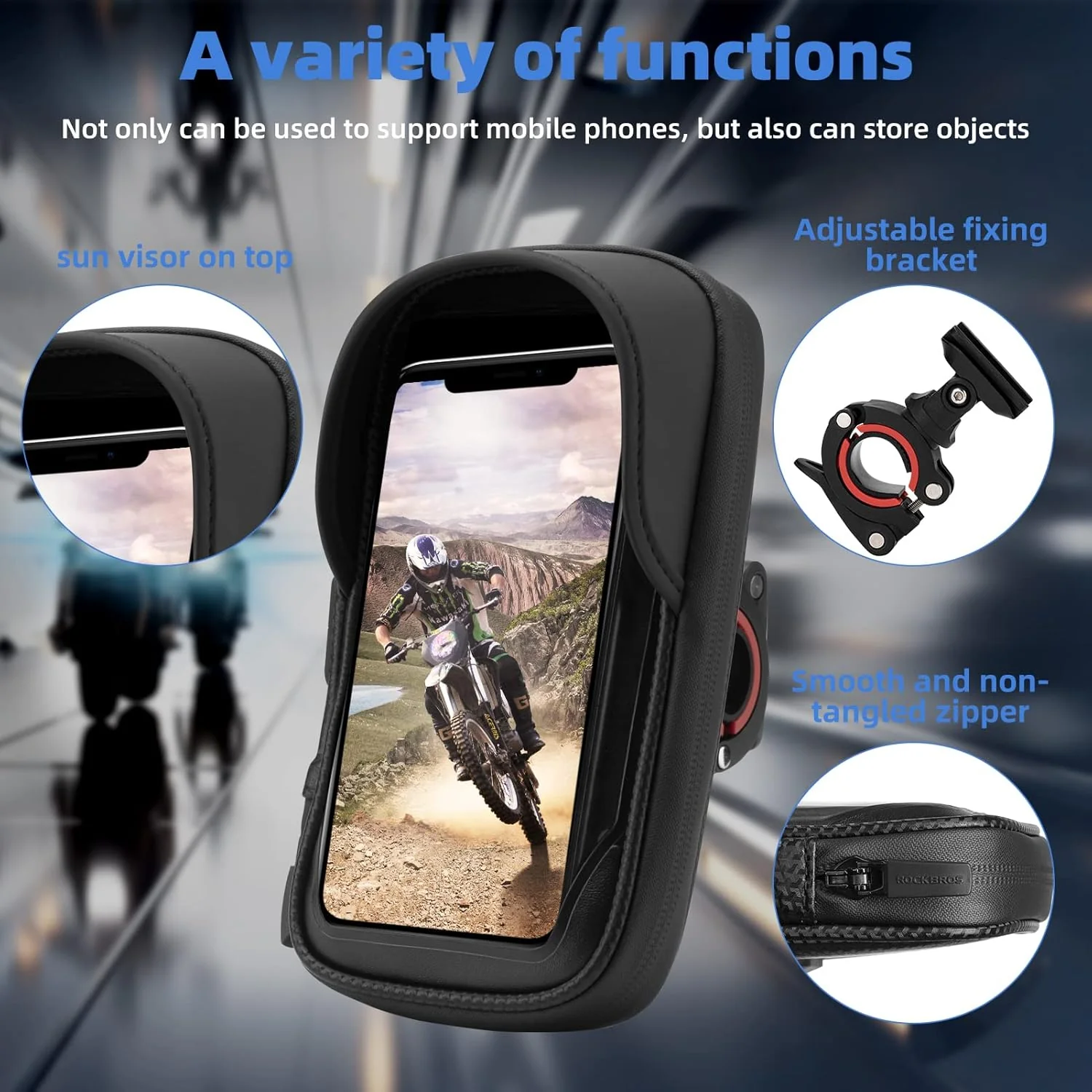 Waterproof Motorcycle Handlebar Phone Bag - Image 5