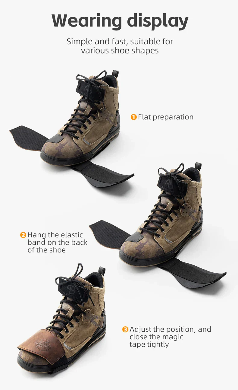 ROCKBROS Motorcycle Shift Lever Shoe Cover Non-slip And Wear Resistant Leather Motorcycle Shoes Protection Gear Shift Pad - Image 16
