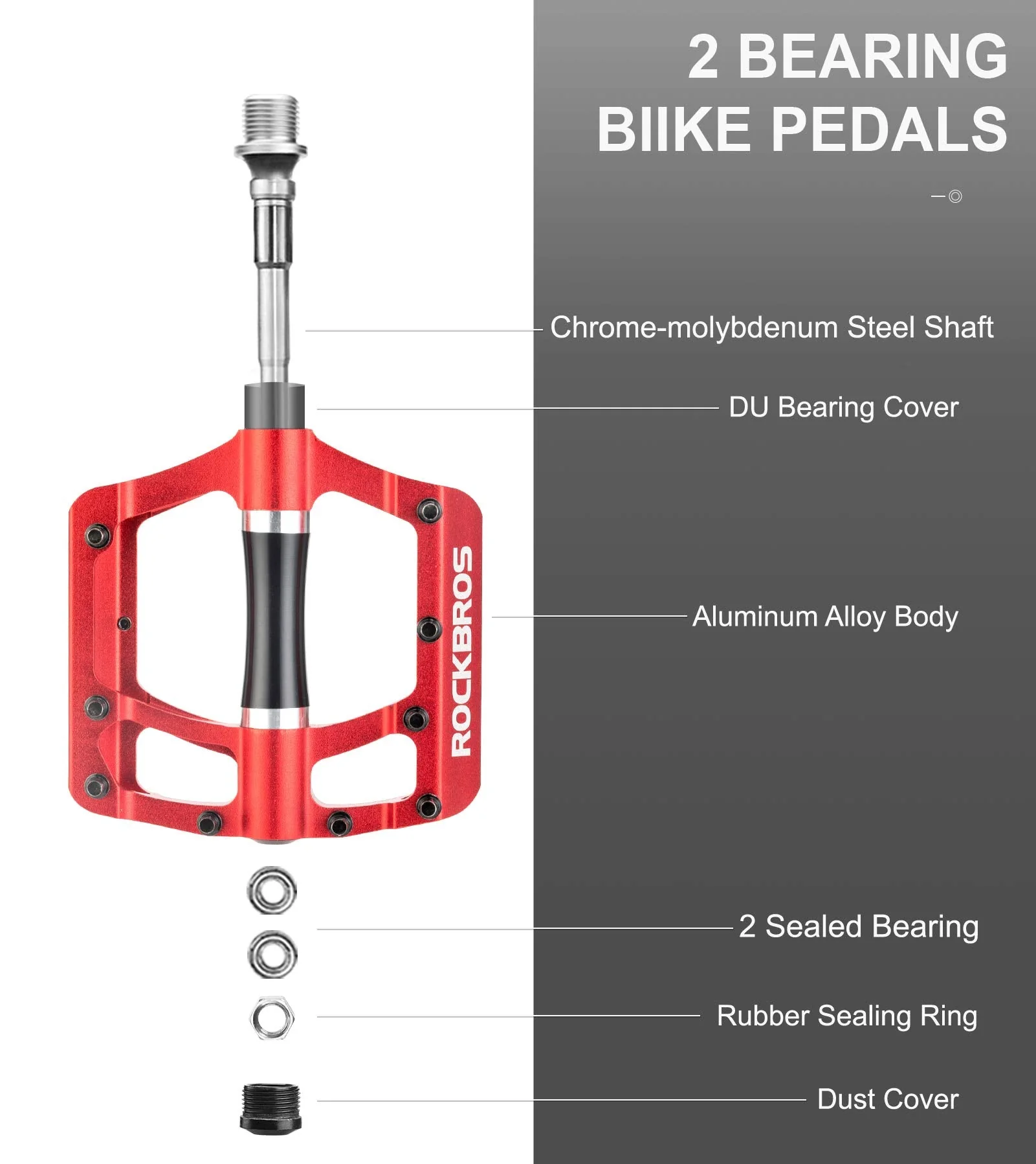 ROCKBROS MTB Pedals Platform Bike Pedal Aluminum 9/16" Bicycle Pedal Non-Slip Lightweight Flat Pedals for BMX Road Mountain Bikes - Image 26