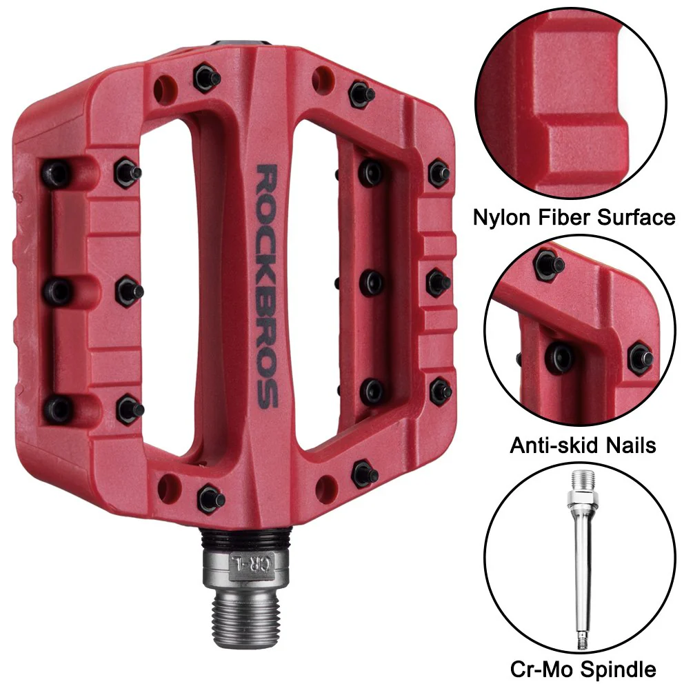 ROCKBROS Nylon Fiber Bicycle Platform Pedals for BMX MTB 9/16" - Image 28