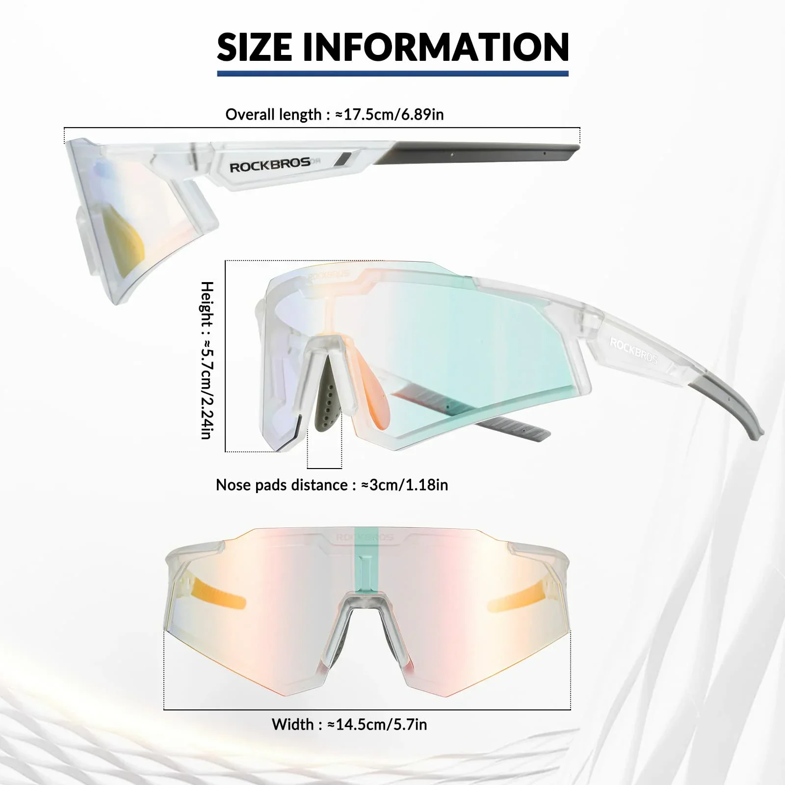 ROCKBROS Photochromic Sports Sunglasses UV Protection for Men Women Cycling - Image 7