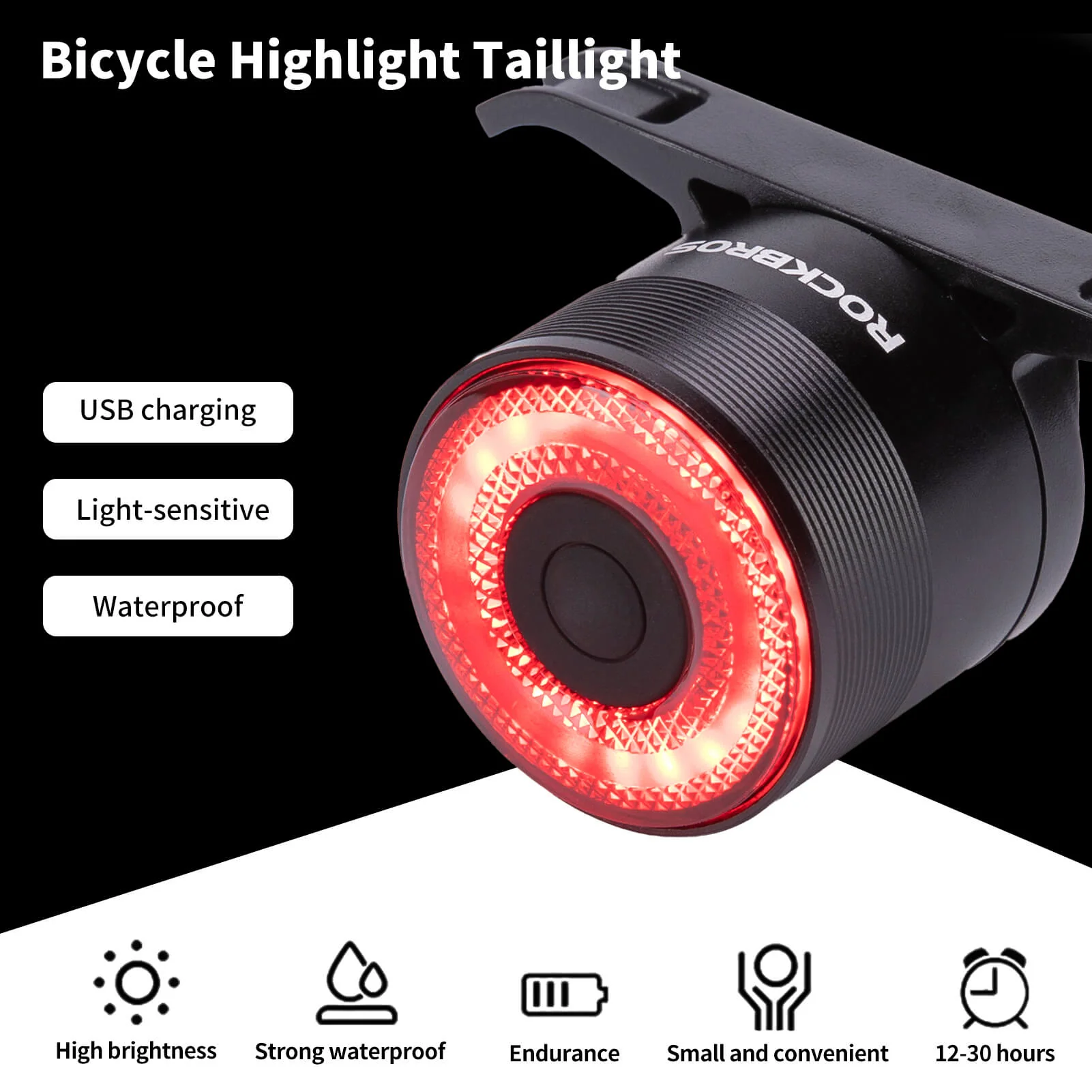 ROCKBROS Q3 Bike Tail Light Intelligent Light Sensor - Image 3