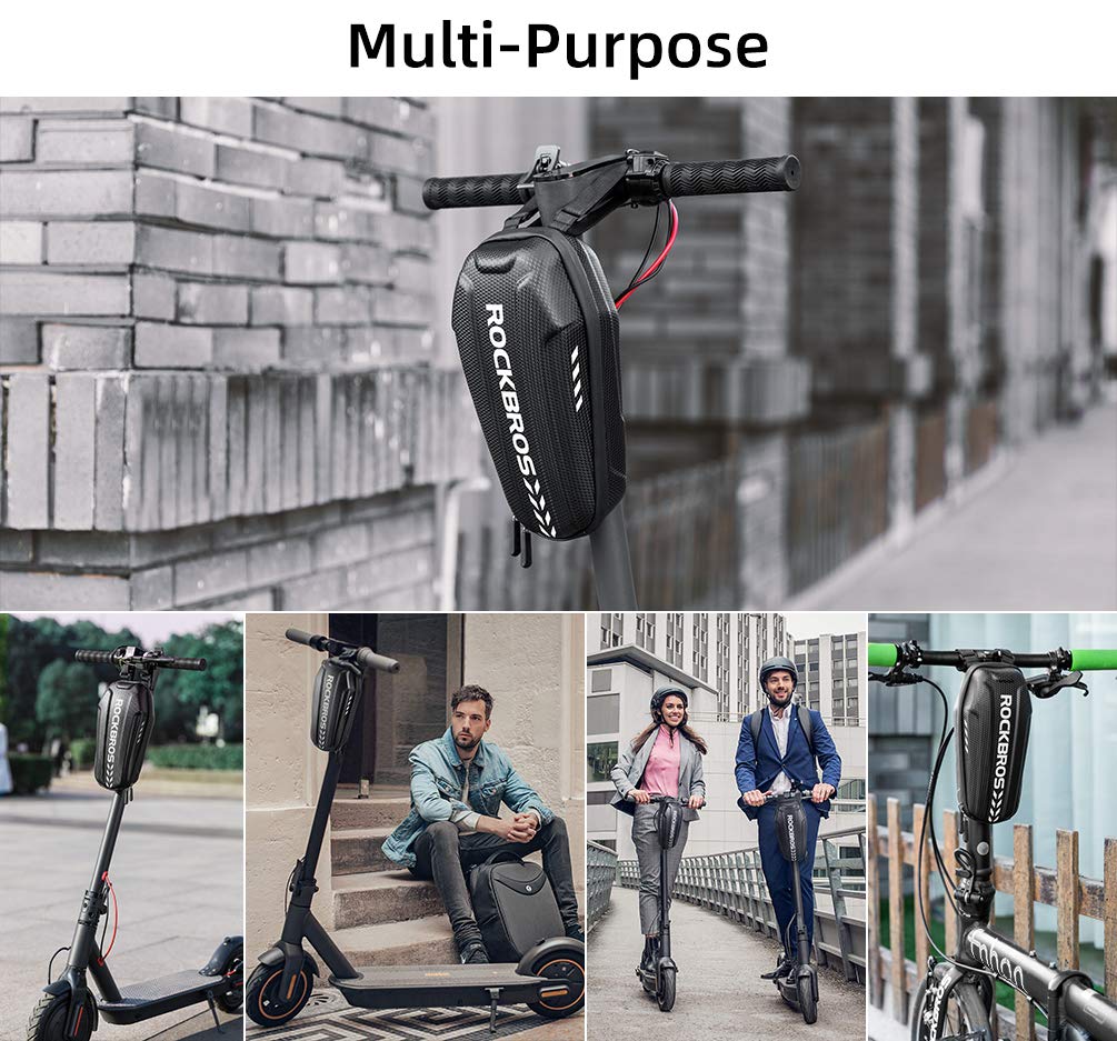 ROCKBROS Scooter Storage Bag Waterproof EVA Hard Shell Handlebar Bag for Scooters Folding Bikes - Image 14