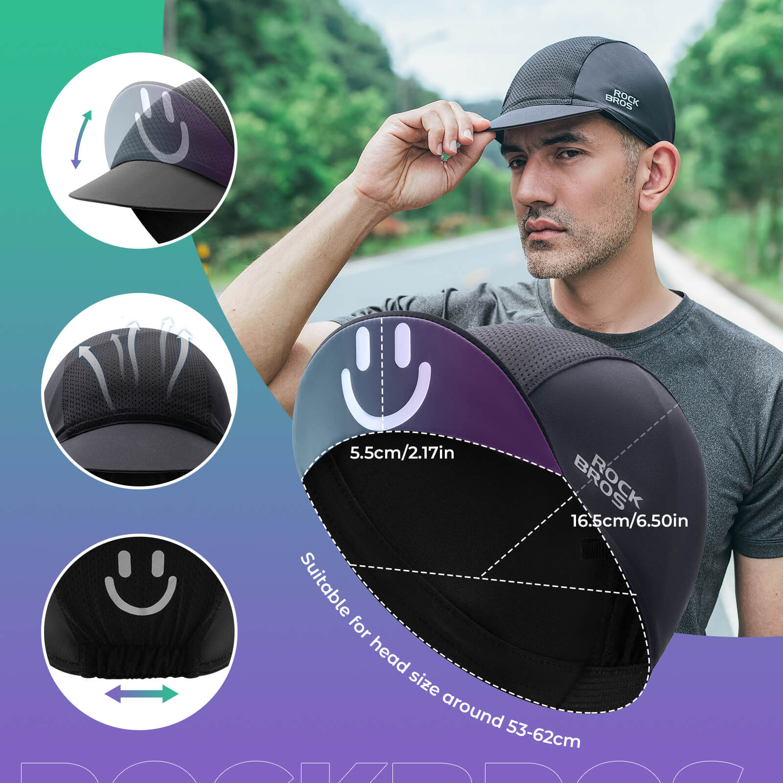 ROCKBROS Summer Cycling Cap Sun Protection Breathable Hat - Image 7