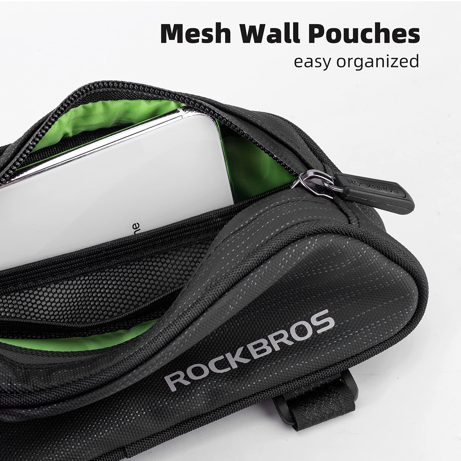 ROCKBROS Top Tube Bike Bag Bike Frame Bag Pouch Pack Cycling Accessories Fit 6.5” - Image 6
