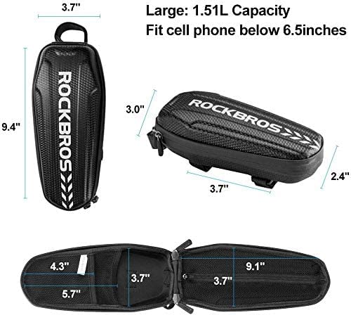 ROCKBROS Top Tube Bike Bag Bike Front Frame Bag EVA Bicycle Bag Below 6.2"/6.5" - Image 7