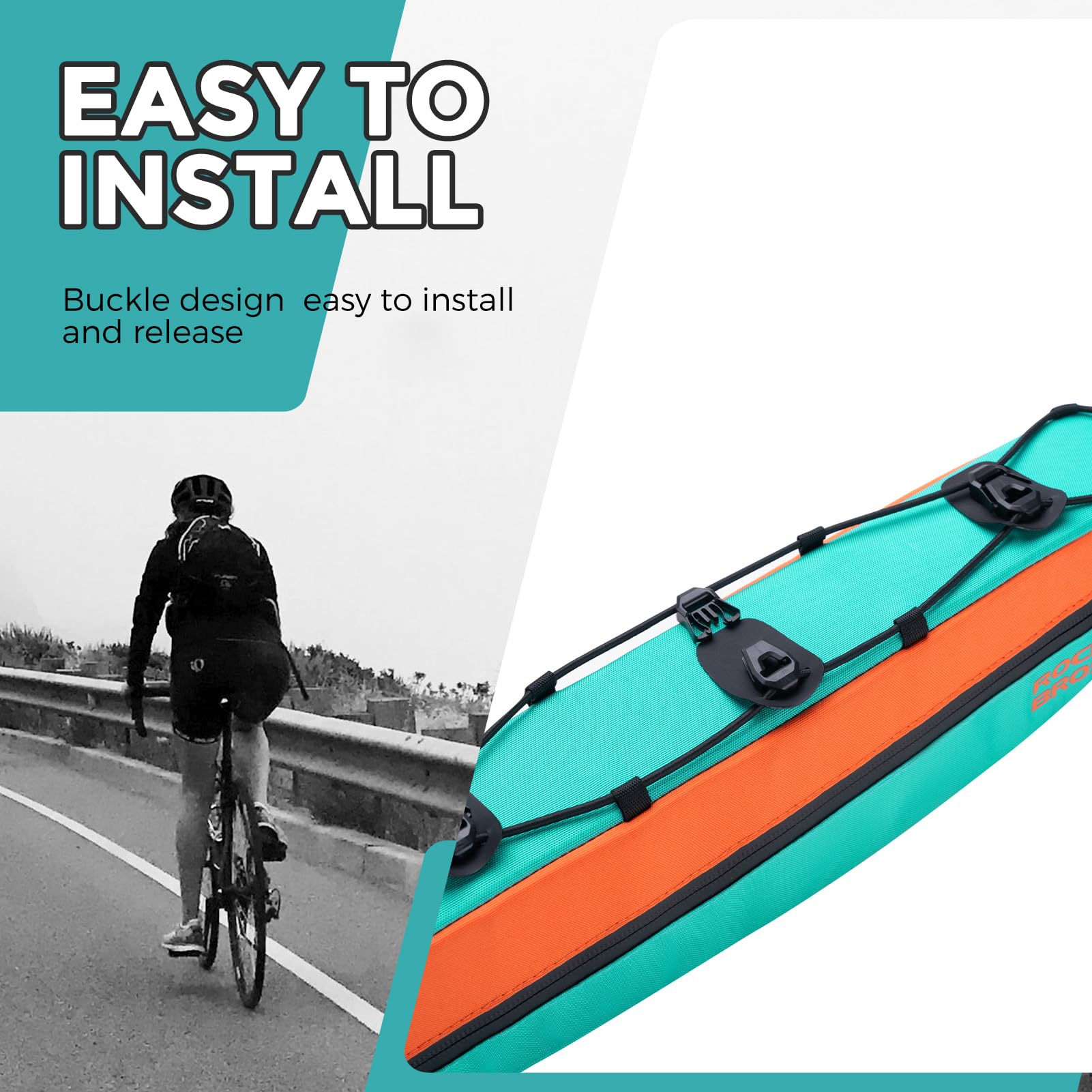ROCKBROS Urban Rider Series Bike Frame Bag 1.5L Triangle Storage Pouch - Image 3
