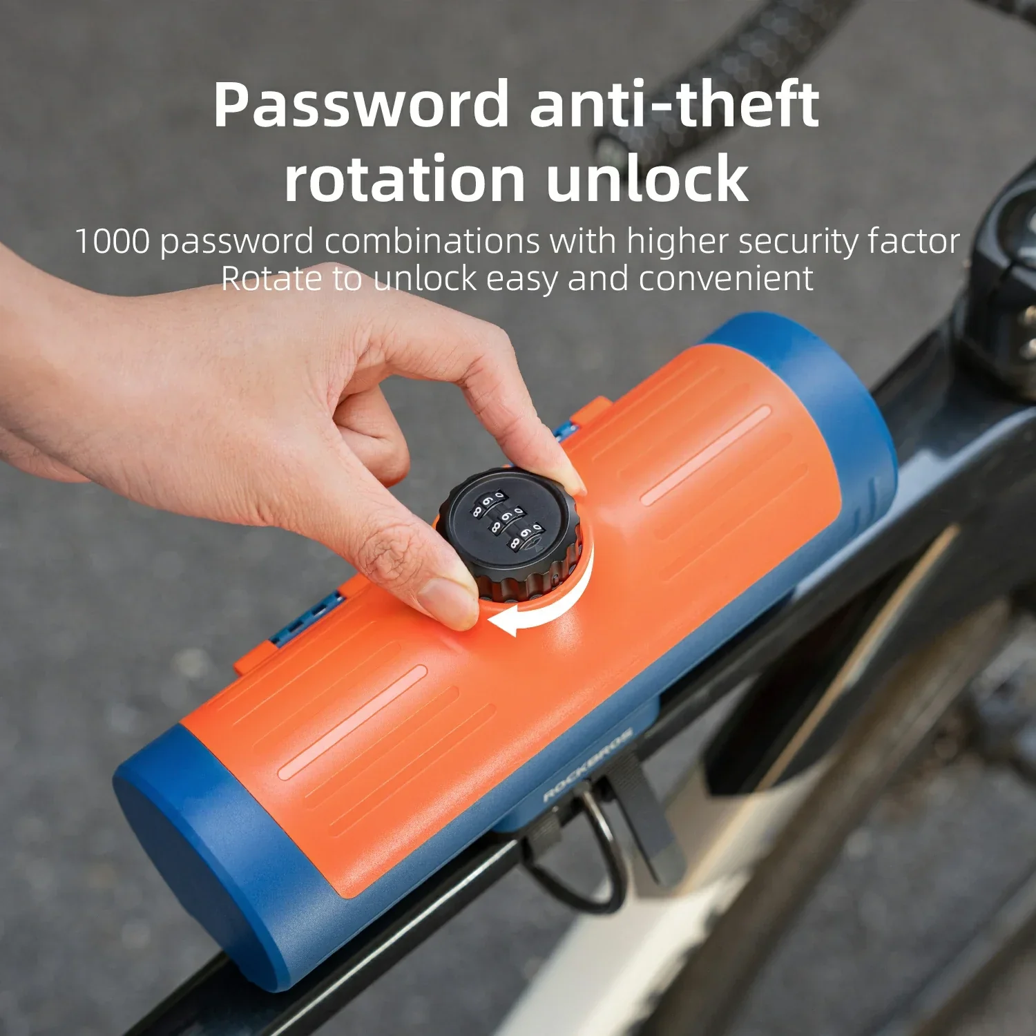 ROCKBROS Water-Resistant Bike Frame Bag with Password Lock - Image 5
