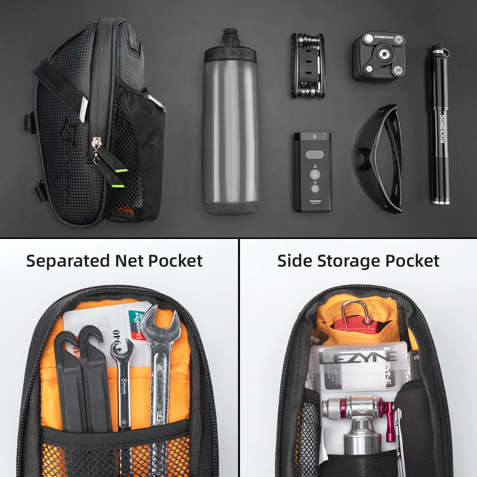 Waterproof Bike Saddle Bag with Bottle Holder - Image 10