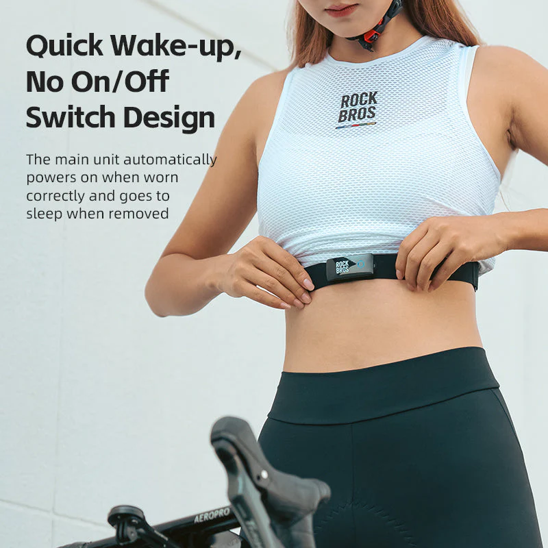 ROCKBROS Waterproof Heart Rate Monitor Chest Strap Rechargeable Bluetooth ANT+ - Image 2