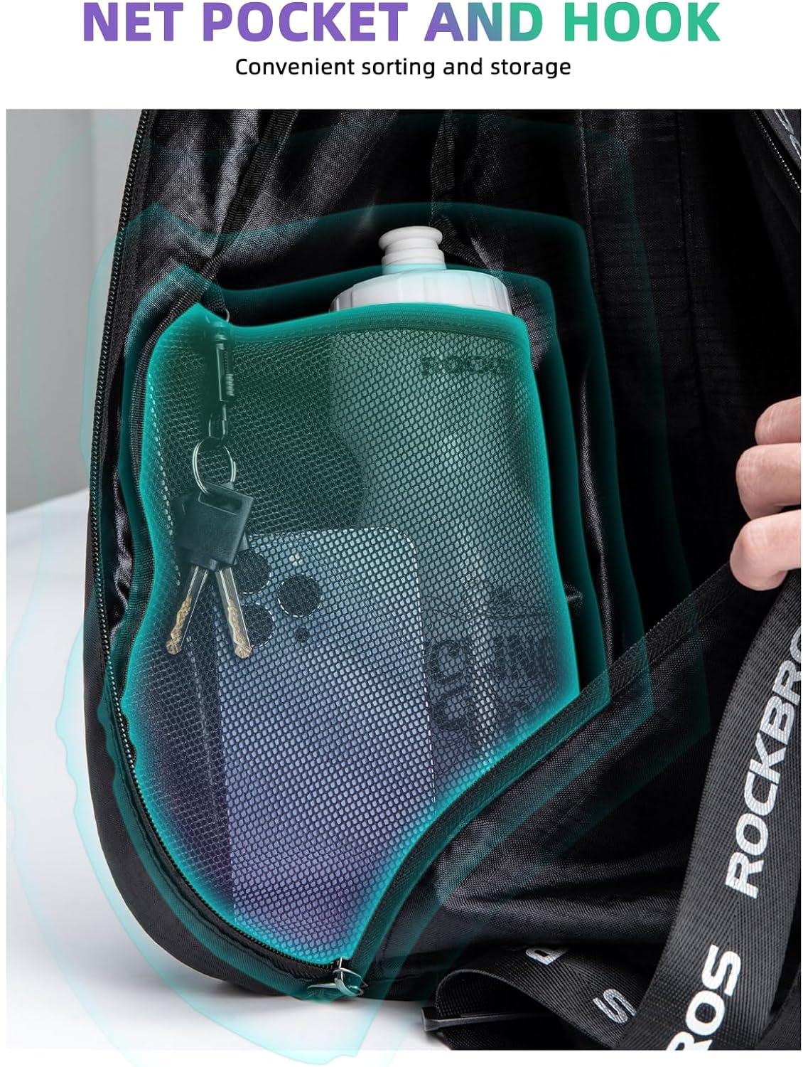ROCKBROS Waterproof Motorcycle Helmet Backpack 7L Lightweight Storage Bag - Image 2