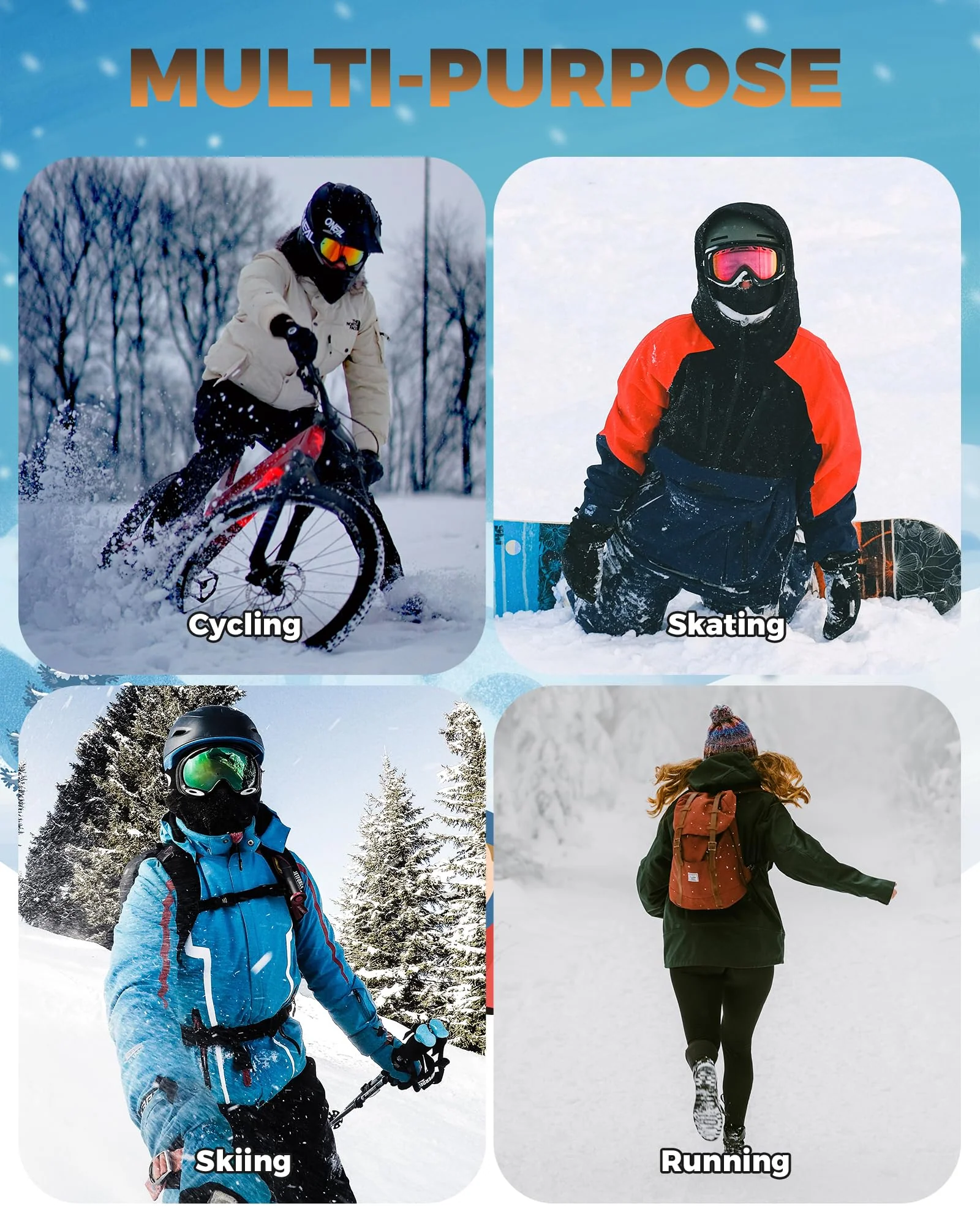 ROCKBROS Windproof Winter Balaclava Ski Mask for Kids - Image 28