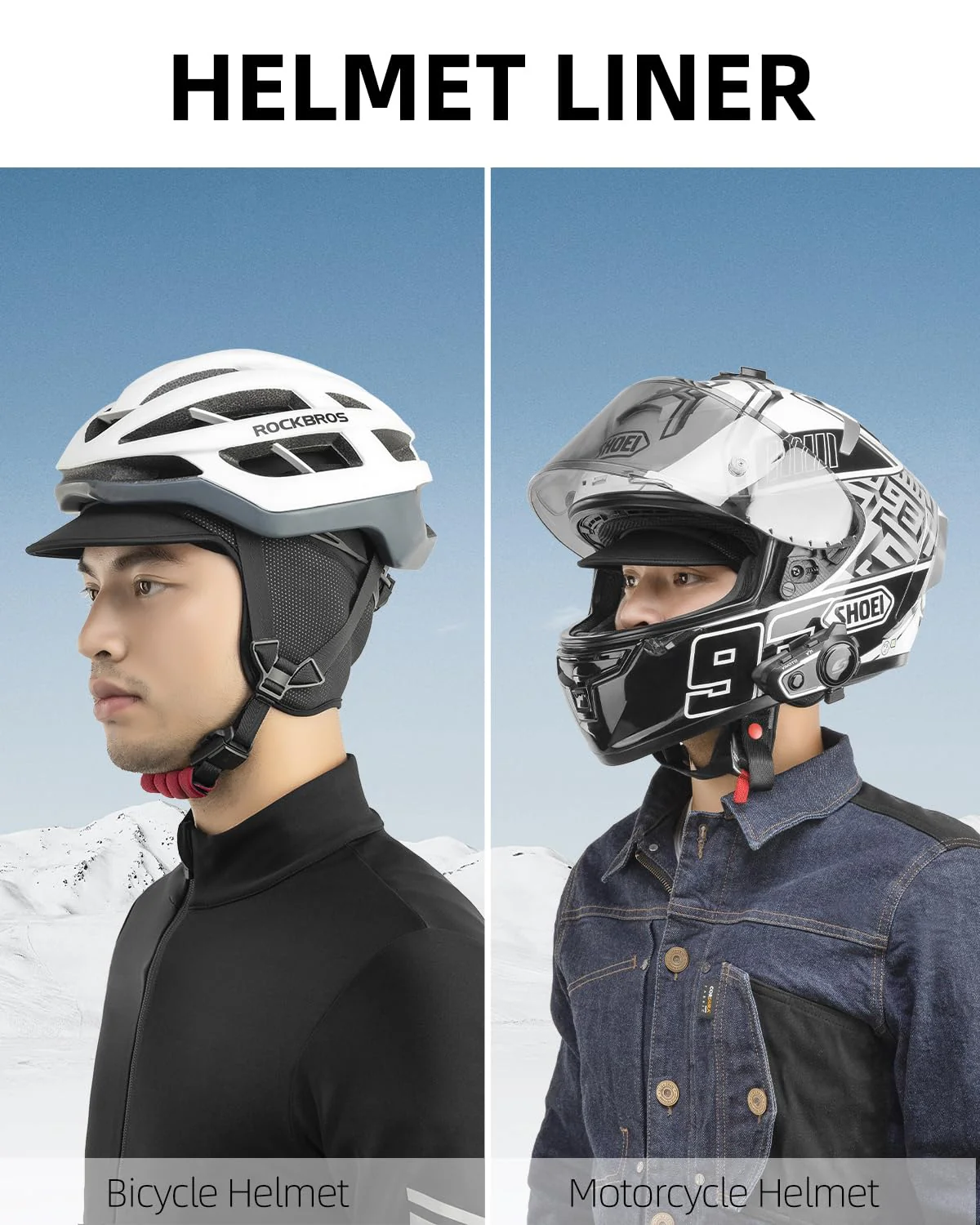 ROCKBROS Winter Cycling Caps for Men Women Windproof Hat with Sun Visor Under Helmet Liner - Image 17