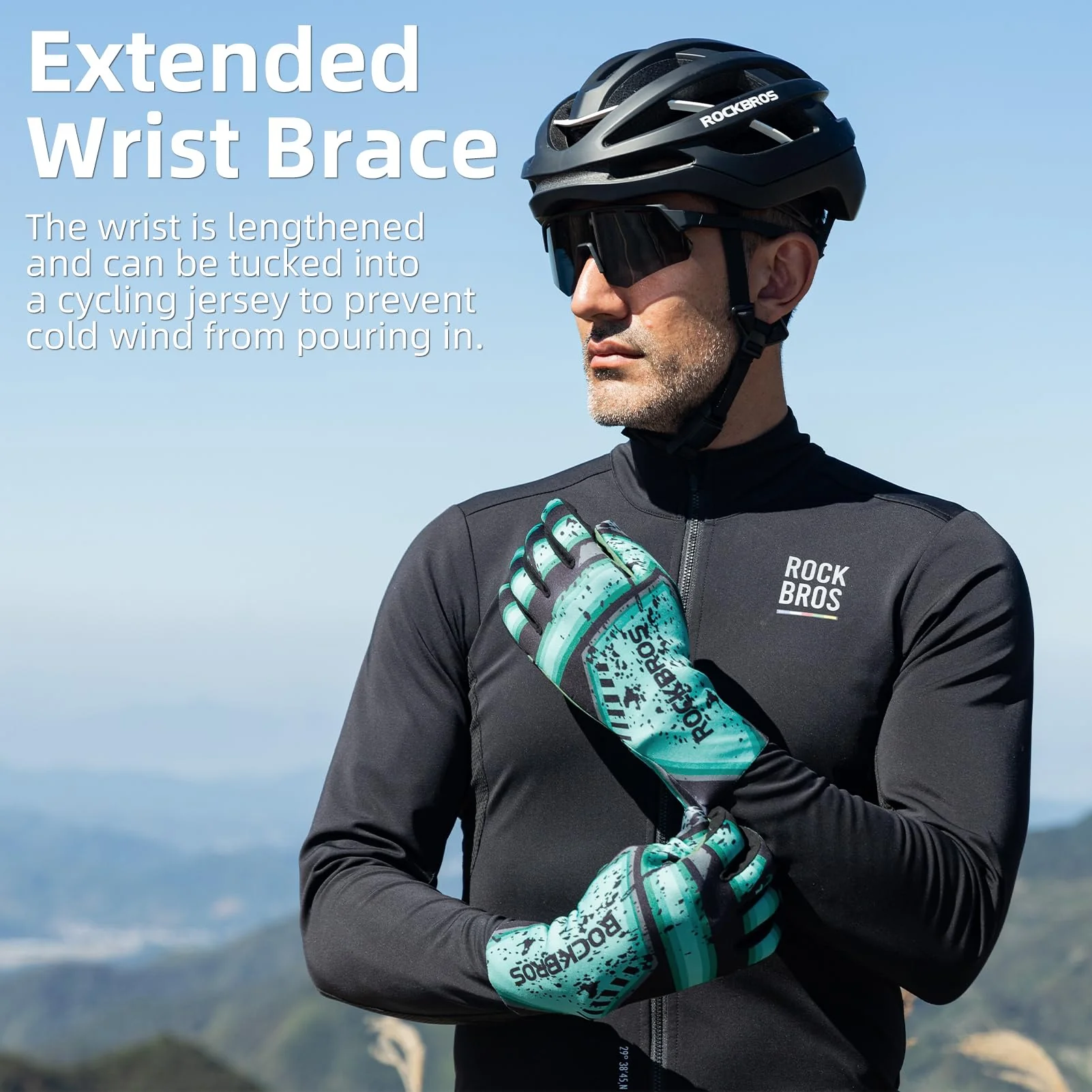 ROCKBROS Winter Cycling Gloves Menâs Thermal Windproof Full Finger MTB Gloves - Image 4