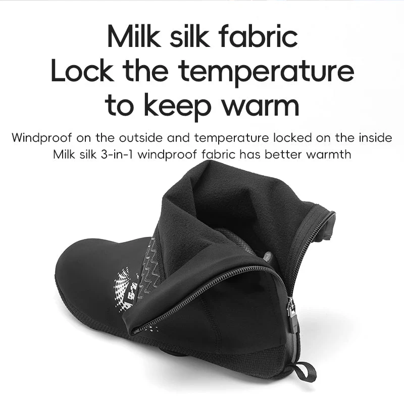 ROCKBROS Winter Cycling Shoe Covers, Thermal Windproof, Water-Resistant Overshoes - Image 4