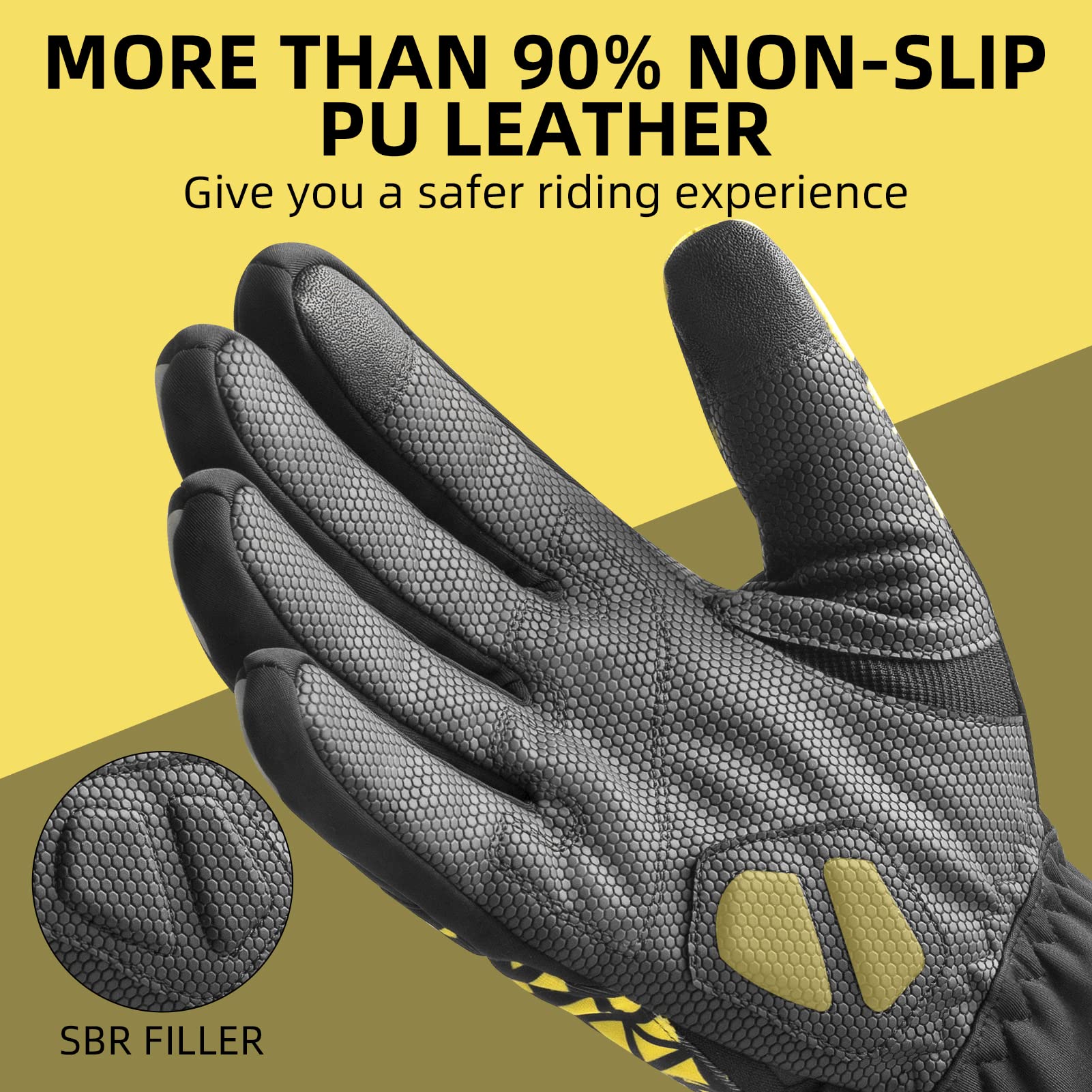 ROCKBROS Winter Thermal Cycling Warm Windproof Anti-Slip Gloves Touchscreen for Men Women - Image 3