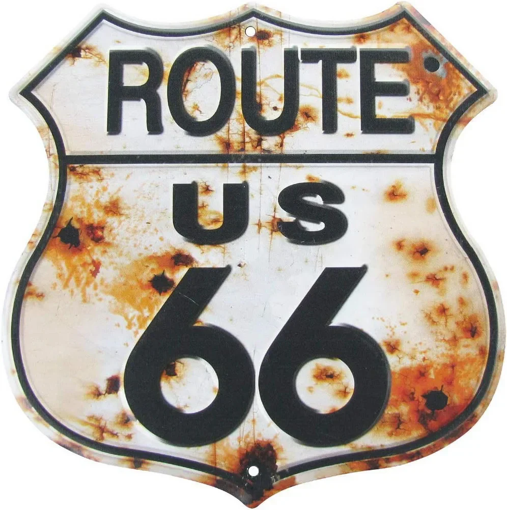Route 66 American Dreams Shield Metal Tin Signs Posters - Image 28