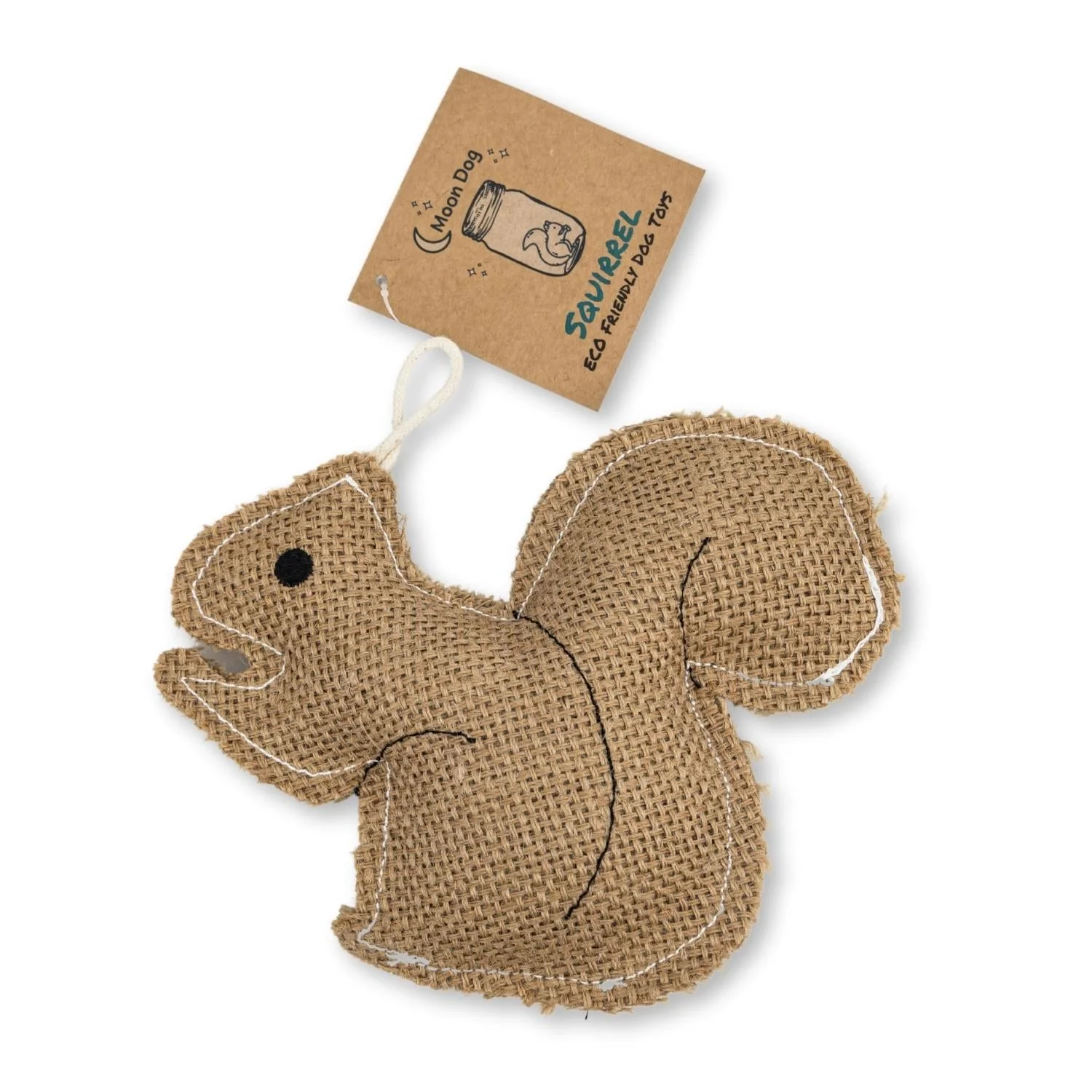 Rustic Jute Squirrel Dog Chew Toy β Non-Toxic & Safe, Soft & Gentle