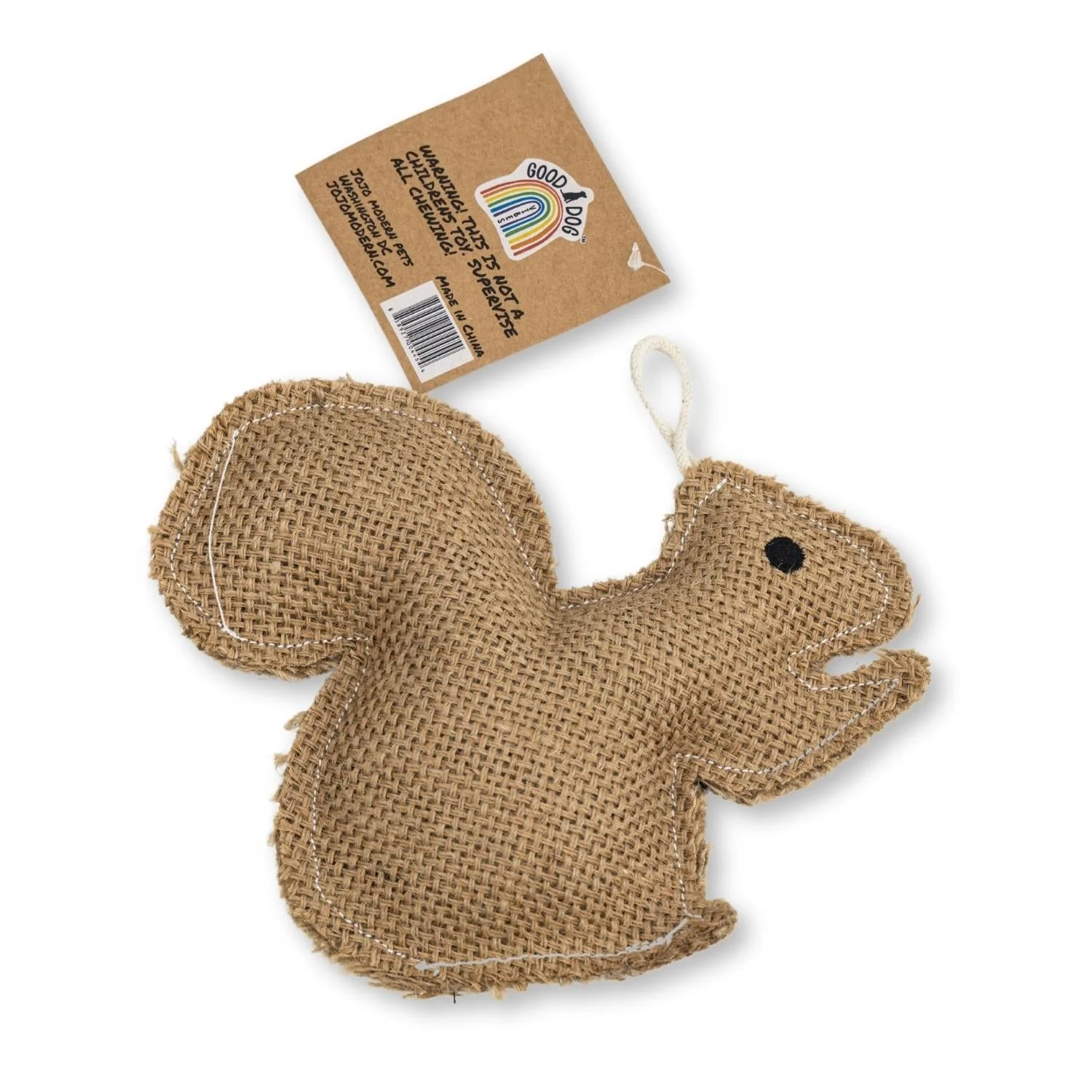 Rustic Jute Squirrel Dog Chew Toy β Non-Toxic & Safe, Soft & Gentle - Image 2