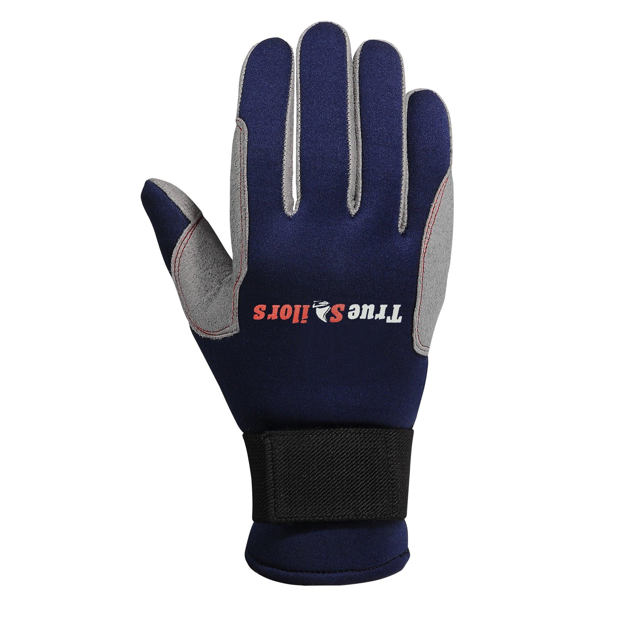 Sailing Gloves Full Finger Cold Weather Blue Grey Amara Neoprene - Image 3