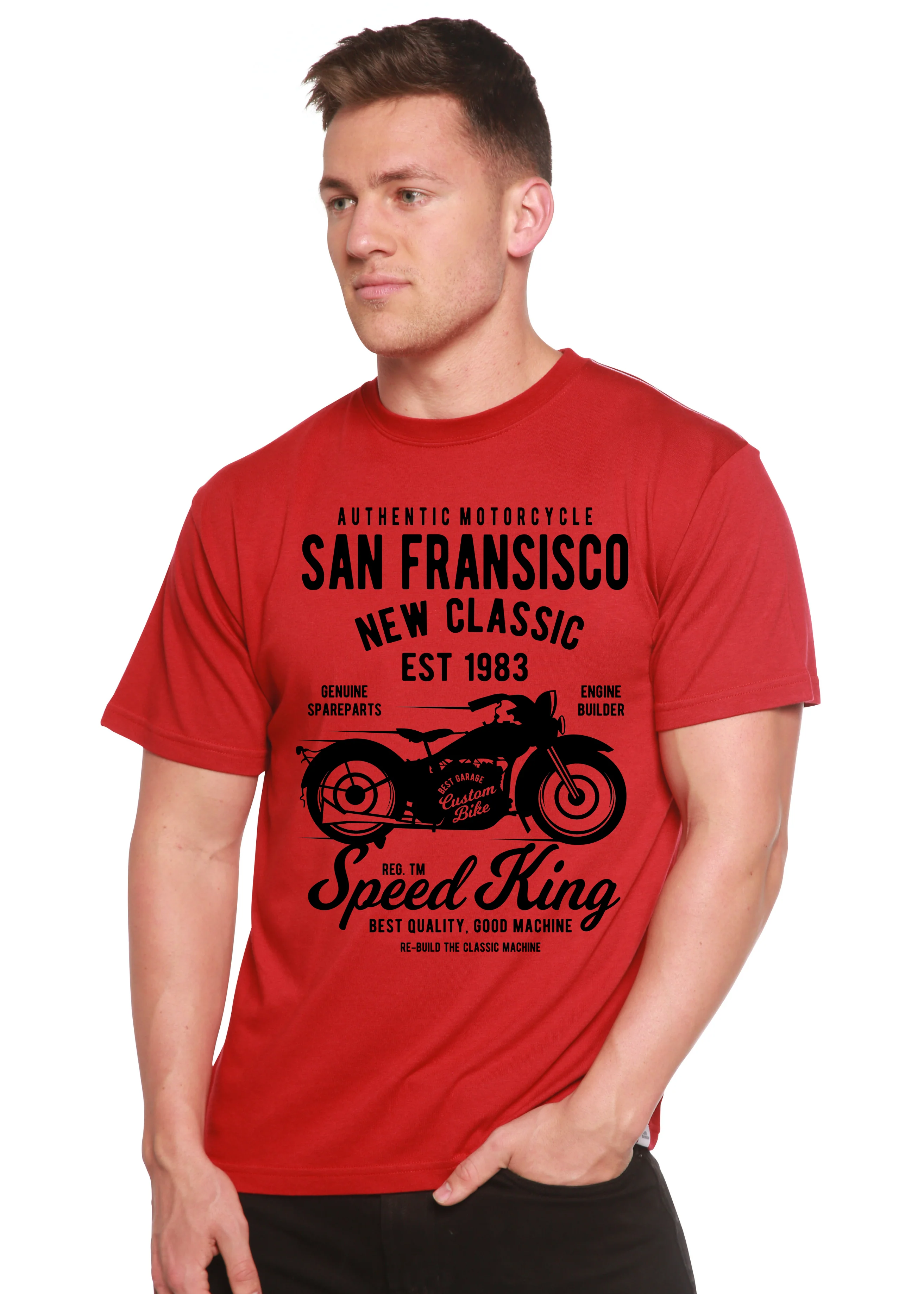 San Fransisco Spun Bamboo® Men's Bamboo Viscose/Organic Cotton Short Sleeve Graphic T-Shirt - Image 7