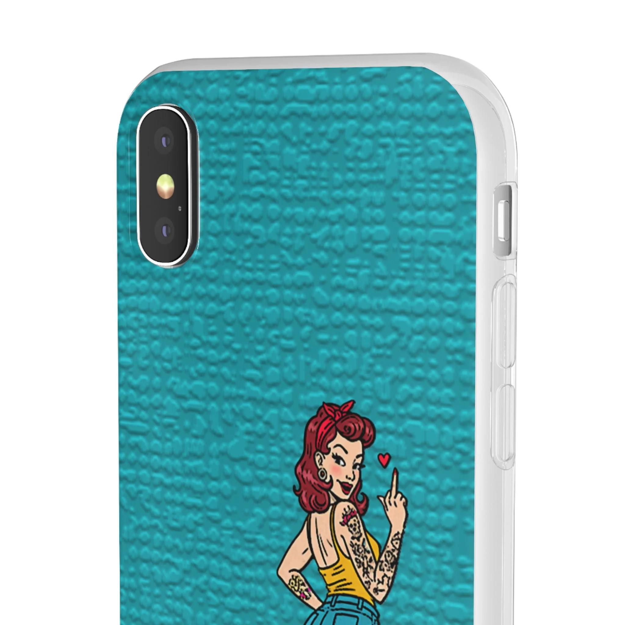 Sassy Pin-Up Stupid Boys Teal Flexi Phone Case - Image 48
