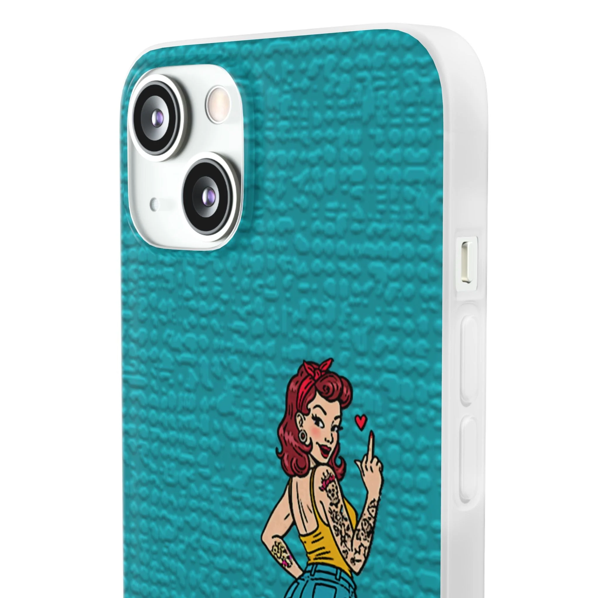 Sassy Pin-Up Stupid Boys Teal Flexi Phone Case - Image 74
