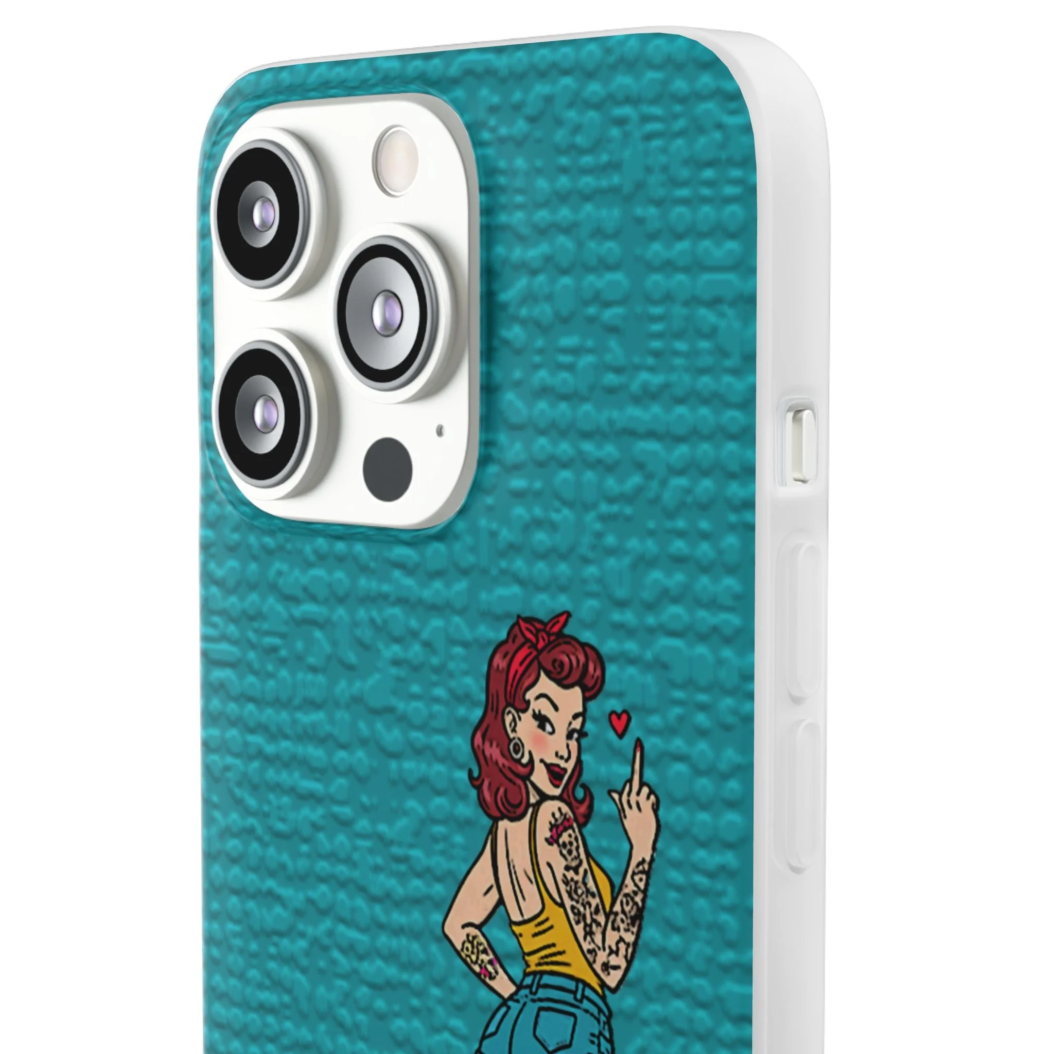 Sassy Pin-Up Stupid Boys Teal Flexi Phone Case - Image 78