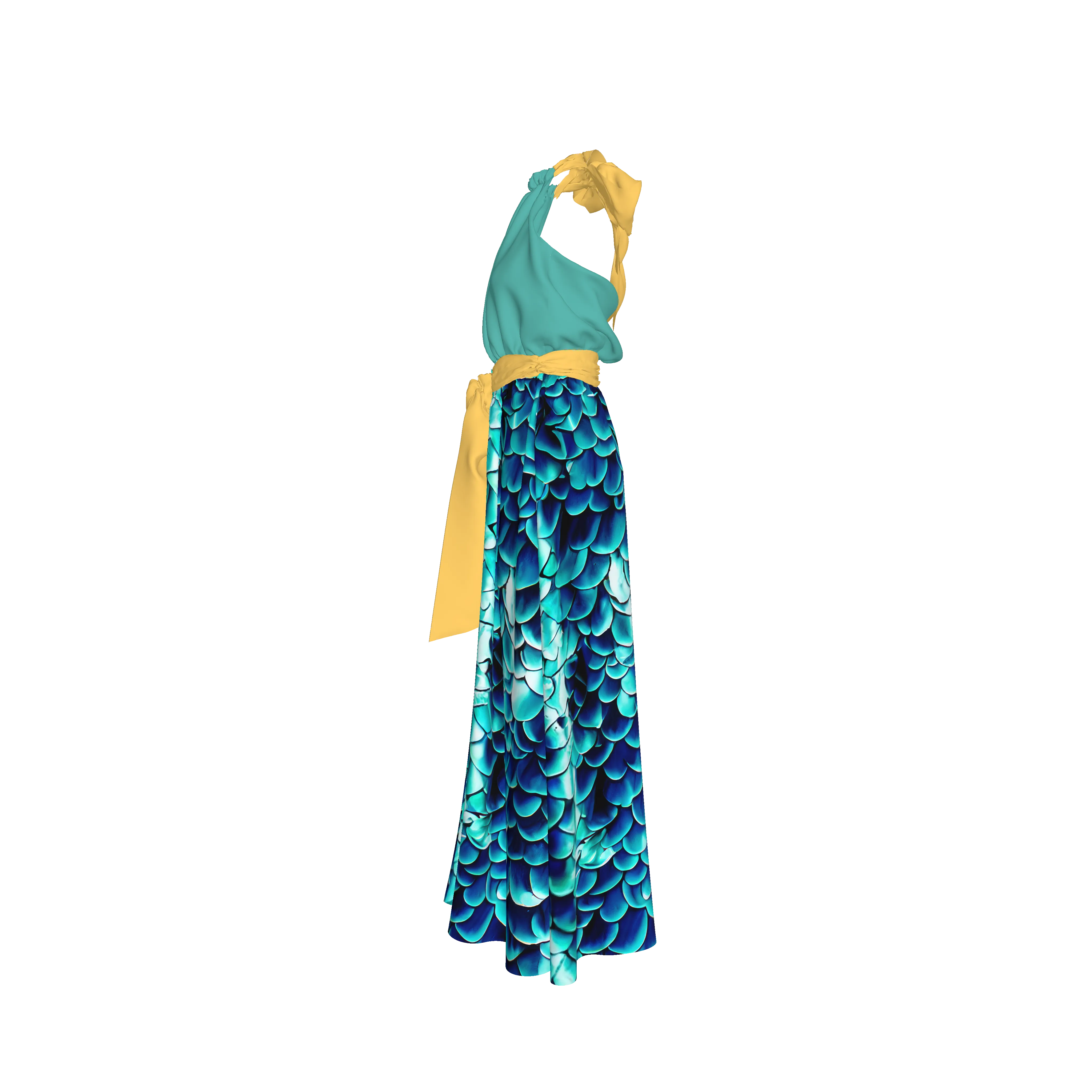 Sea Baby Backless Womens Halter Maxi Dress - Image 7