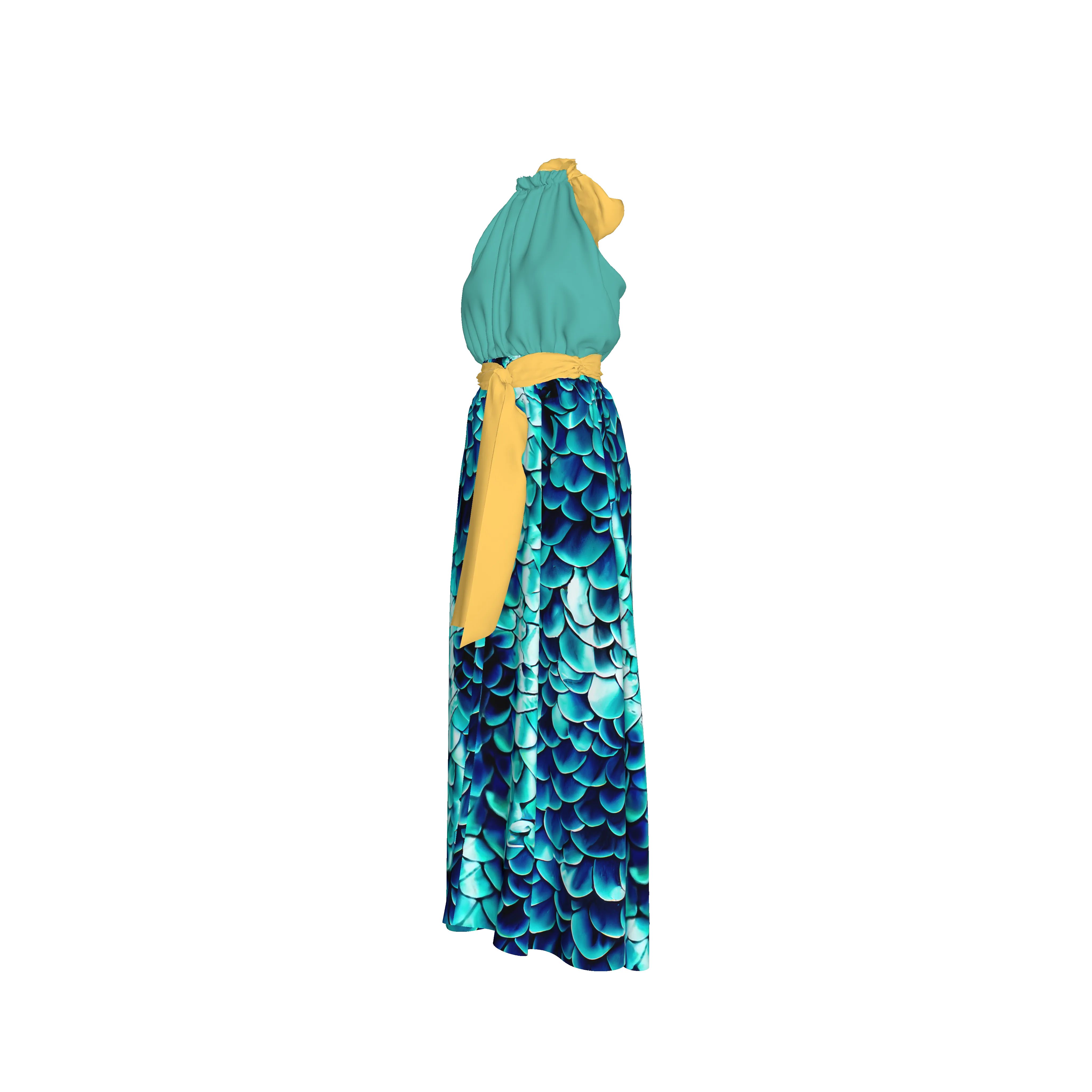 Sea Baby Backless Womens Halter Maxi Dress - Image 9