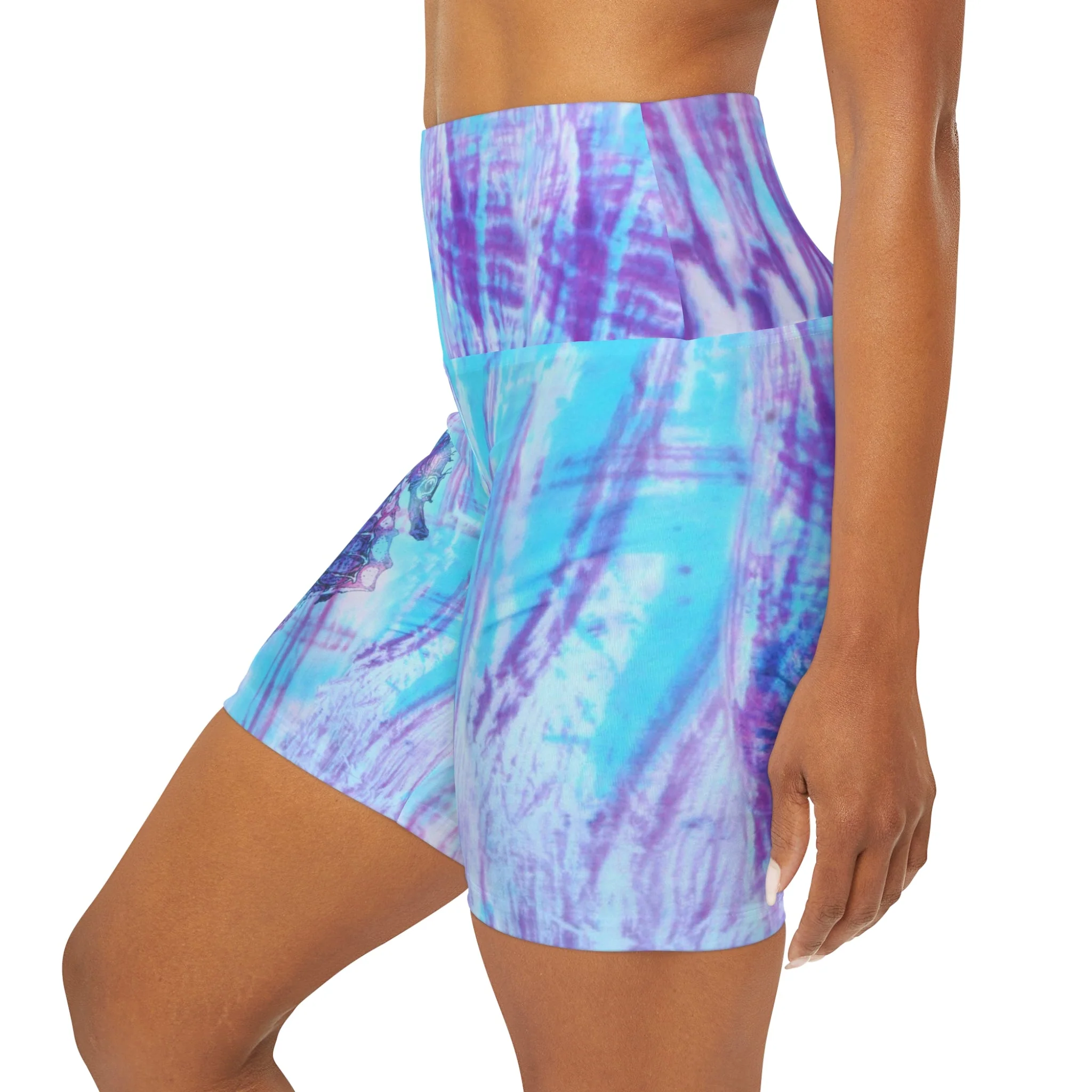 Sea Horse High Waisted Yoga Shorts - Image 5