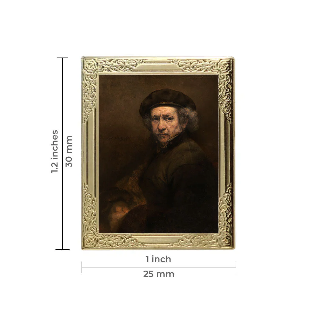 Self-Portrait By Rembrandt van Rijn Art Frame Pin - Museum Souvenir Fine Art Lapel Pin - Image 2