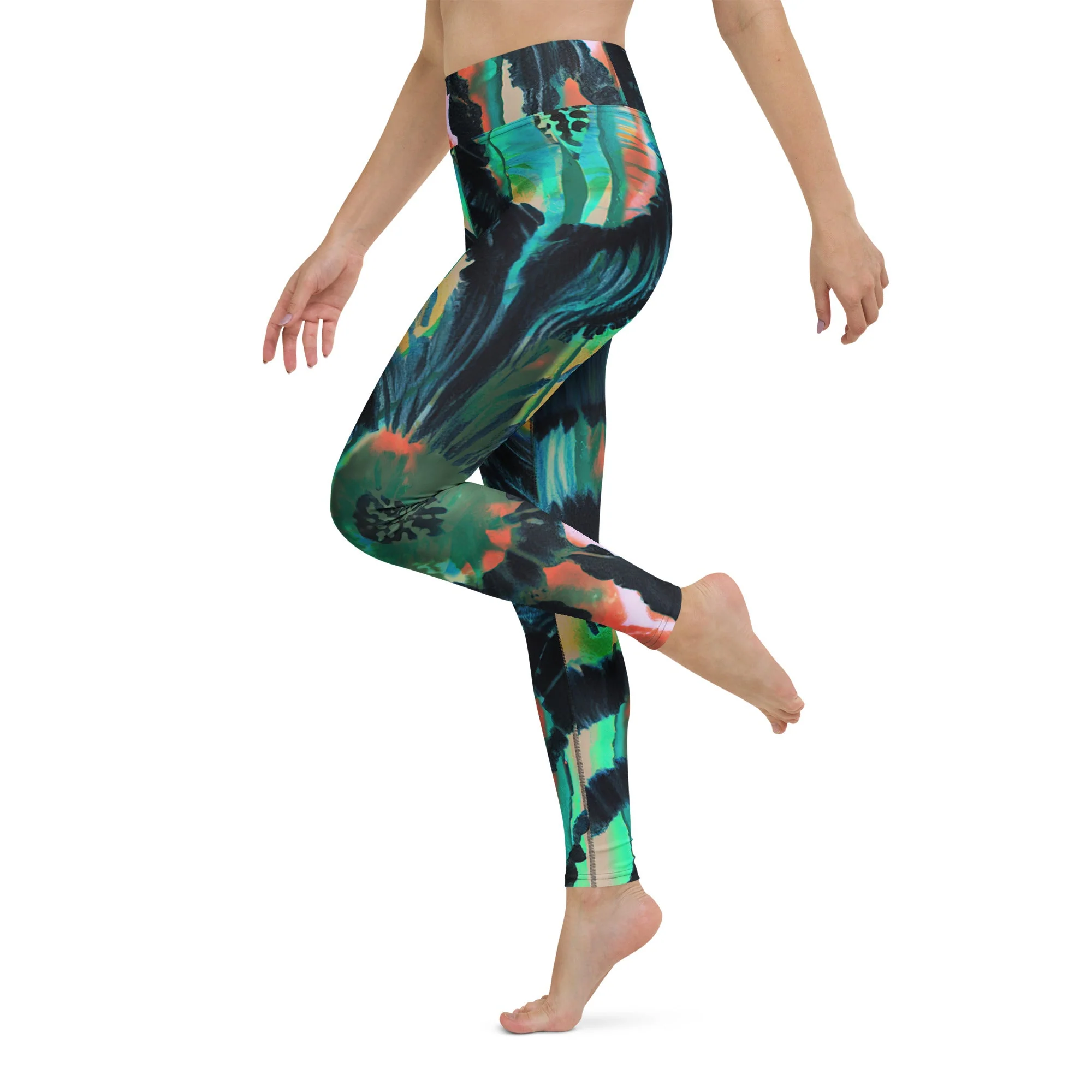 Shibor Floral Print High Waist Leggings - Image 16