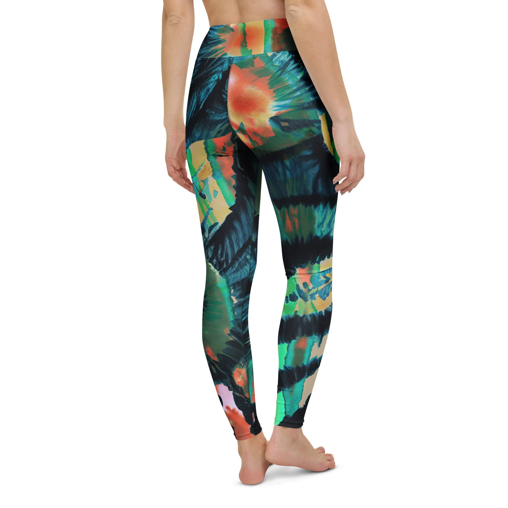Shibor Floral Print High Waist Leggings - Image 8