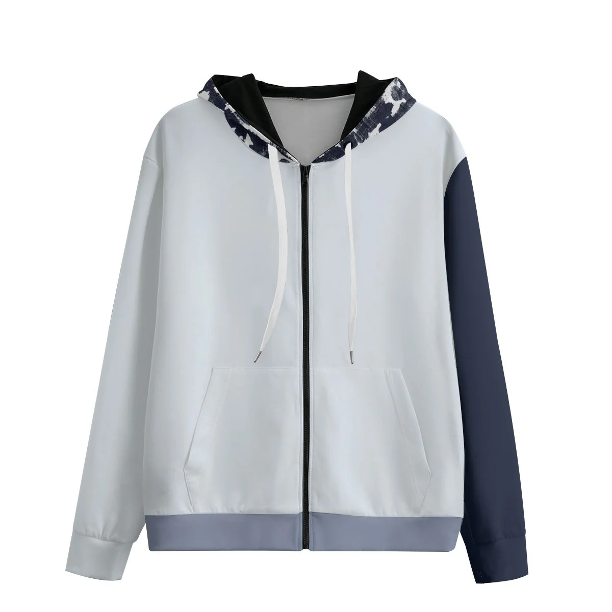 Shibori Hood Unisex Cotton Zip Hoodie - Image 3