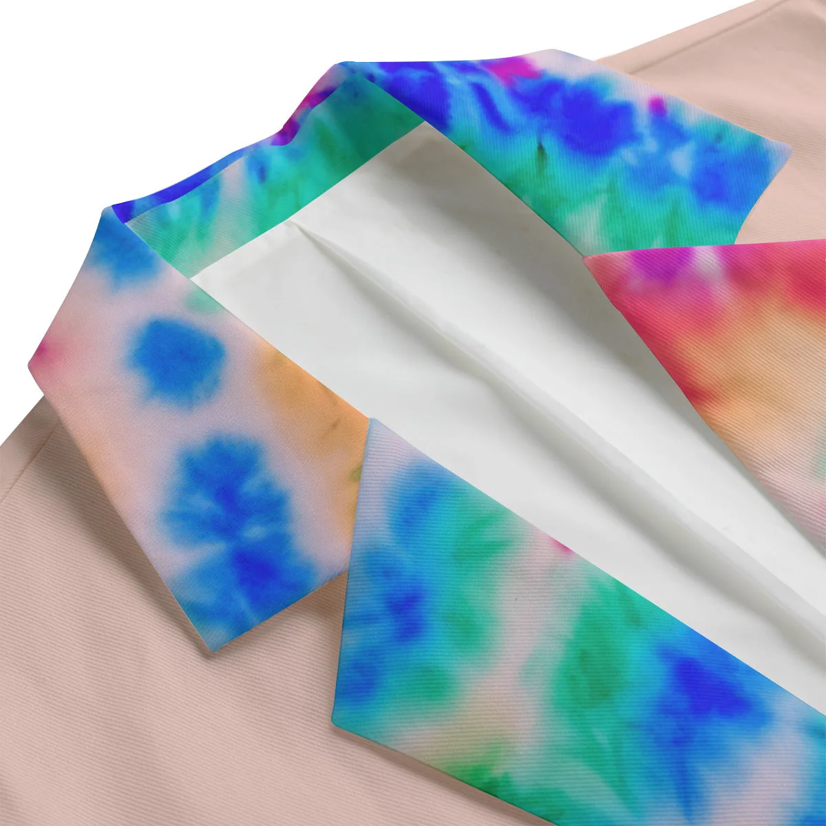 Shibori Lapel Lotus Badge Cotton Blazer - Image 5