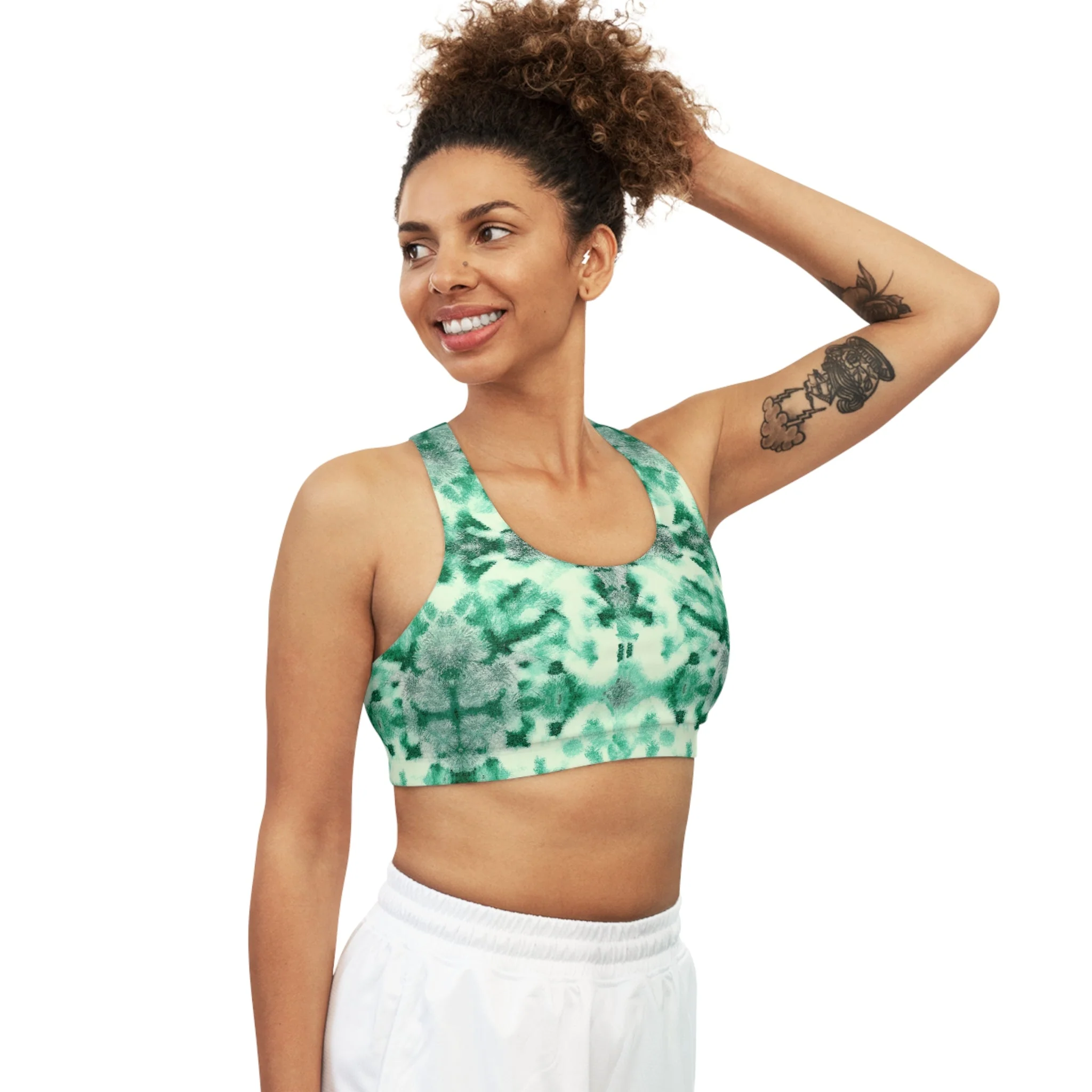 Shibori Lime Sherbert Seamless Sports Bra - Image 10