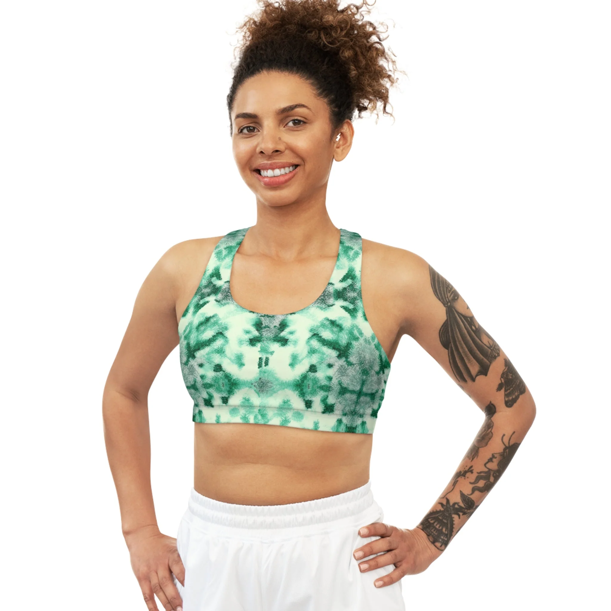 Shibori Lime Sherbert Seamless Sports Bra - Image 9