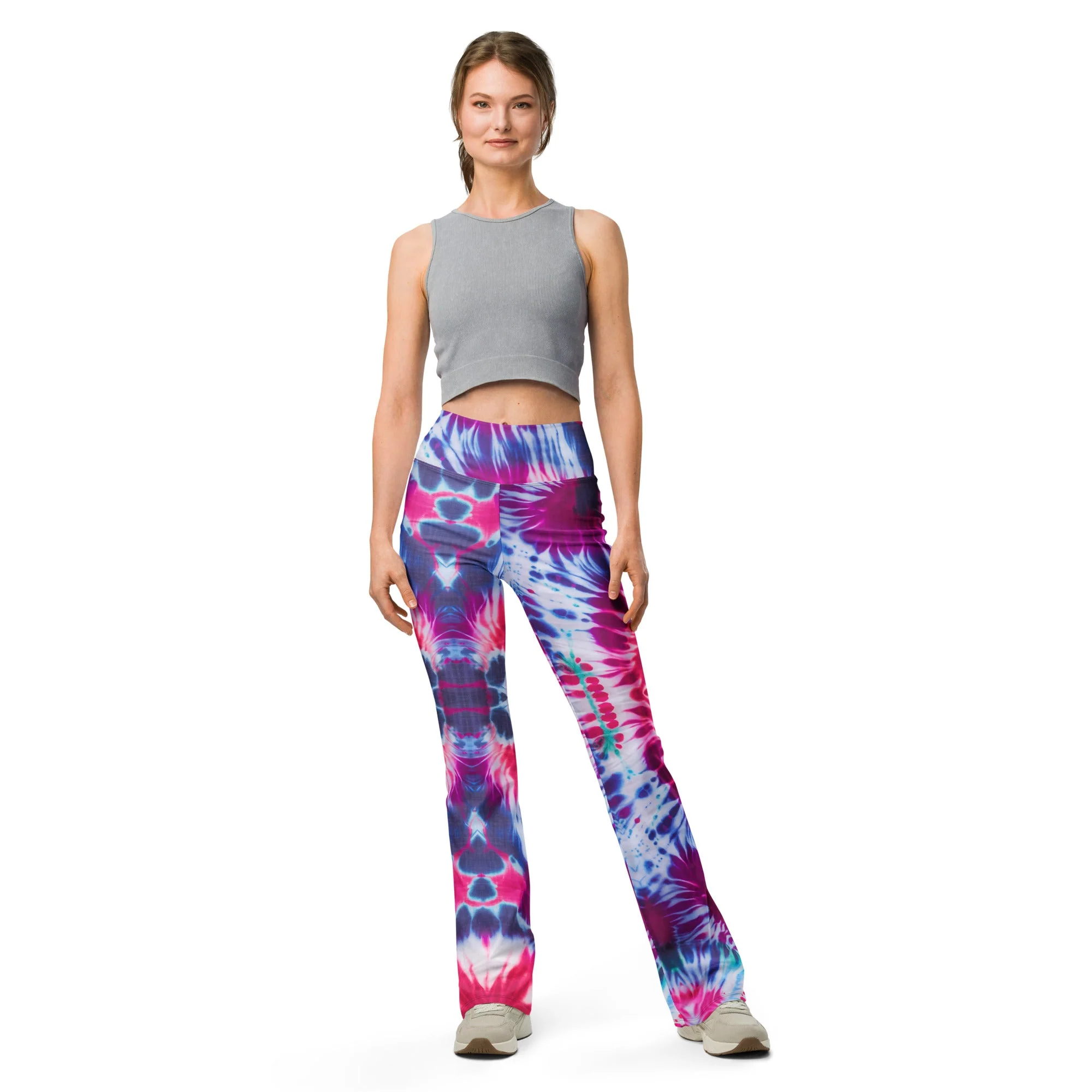Shibori Petals High Waist Flare Leggings - Image 5