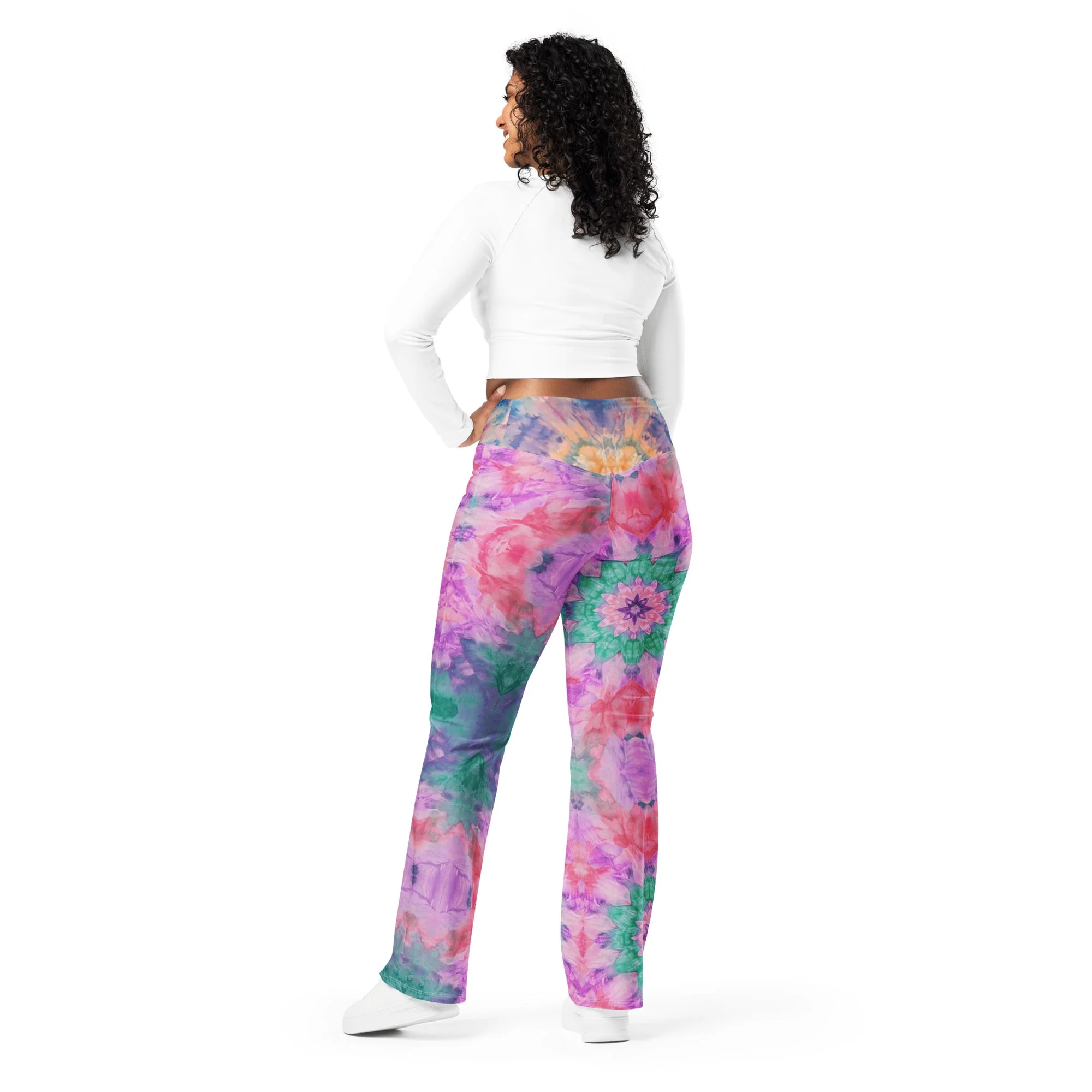 Shibori Quest Rose High Waist Flare leggings - Image 13
