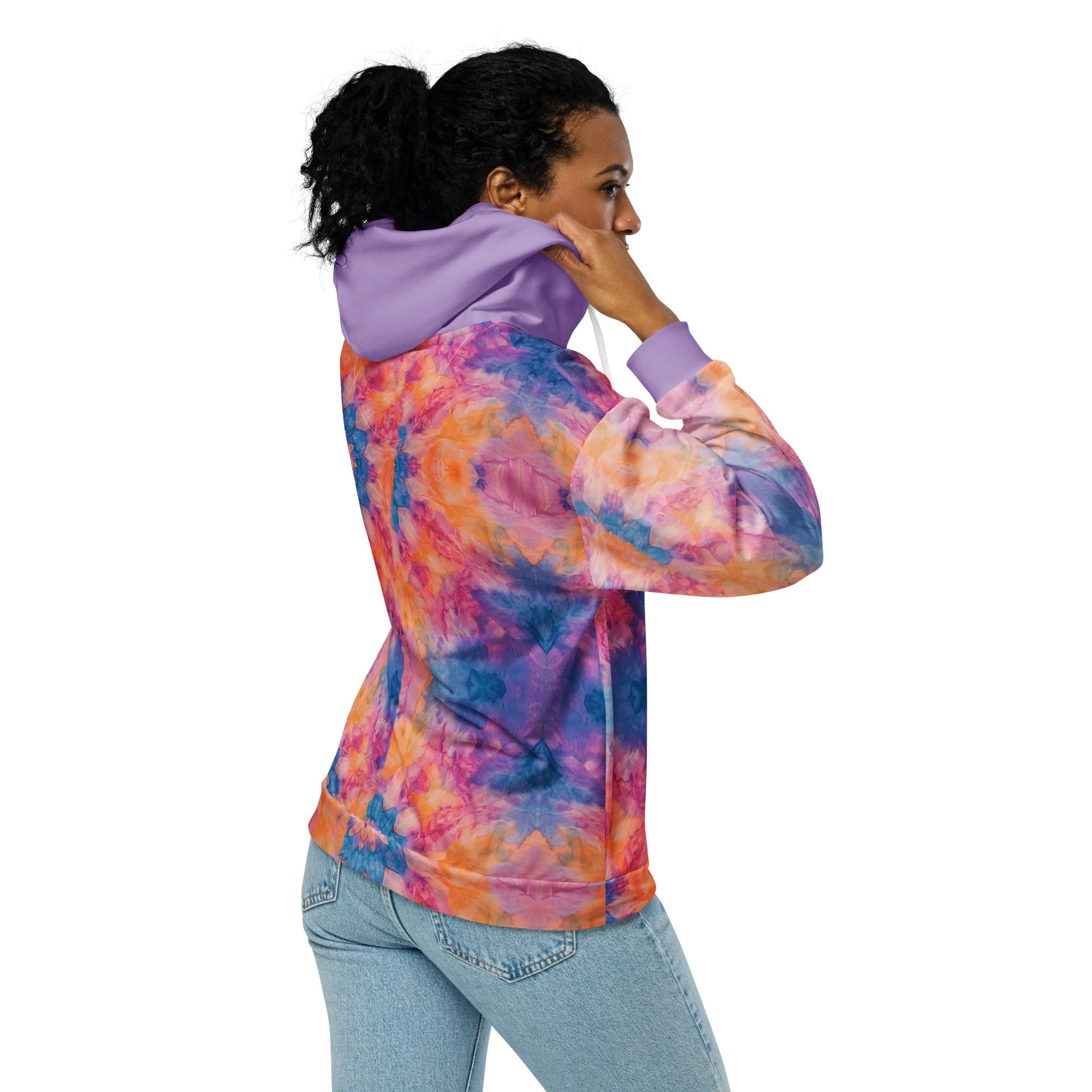 Shibori Quest Unisex zip hoodie - Image 10