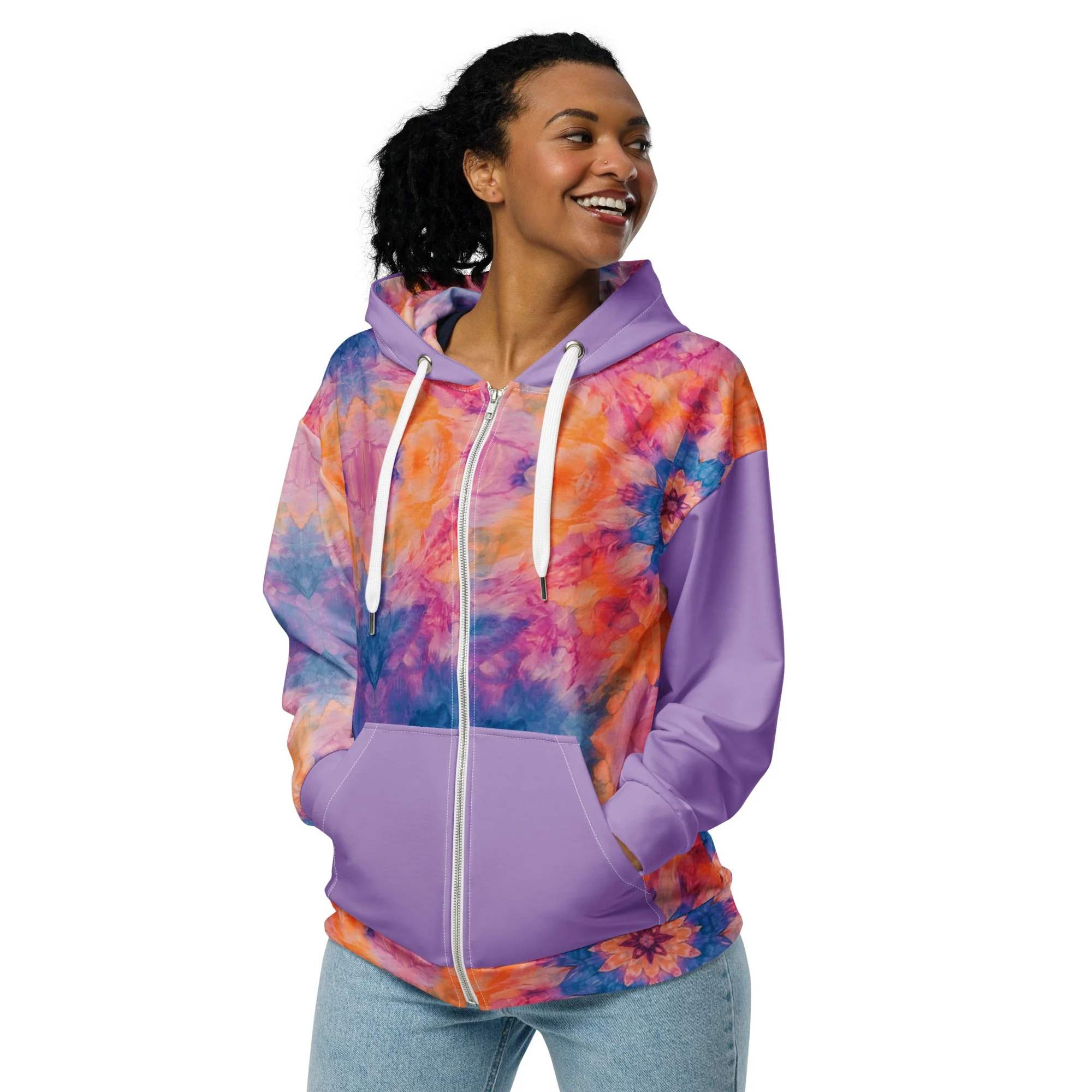 Shibori Quest Unisex zip hoodie - Image 9