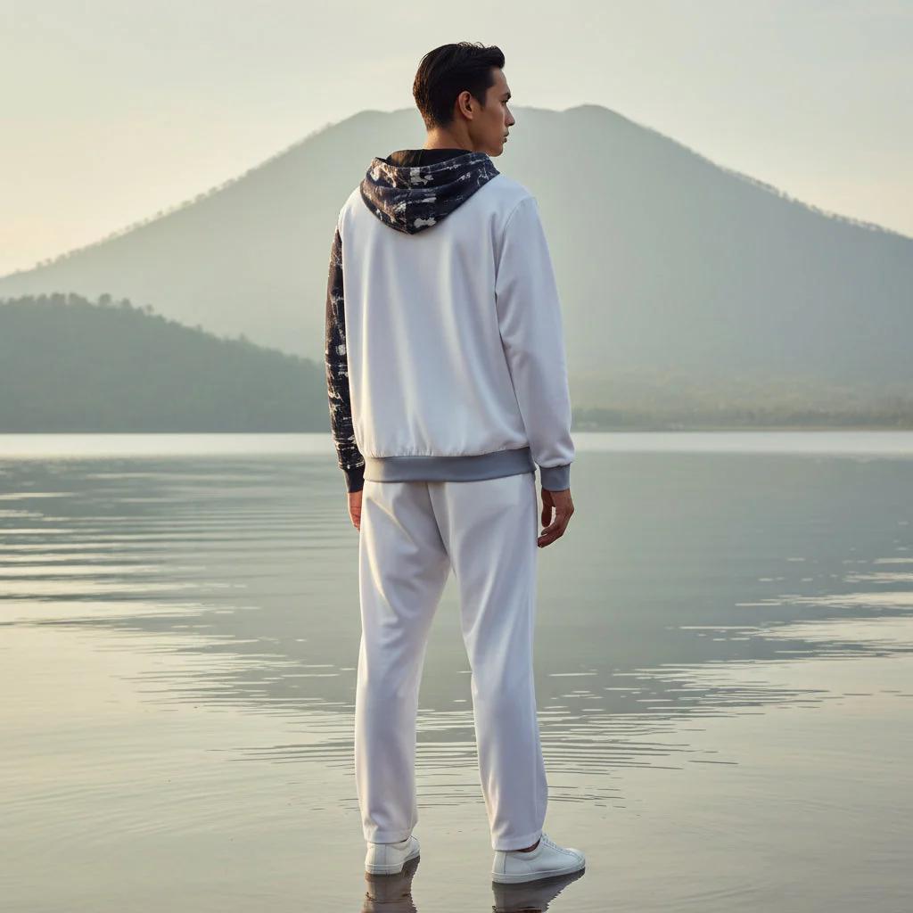 Shibori Ramen Arm Unisex Cotton Zip Hoodie - Image 2