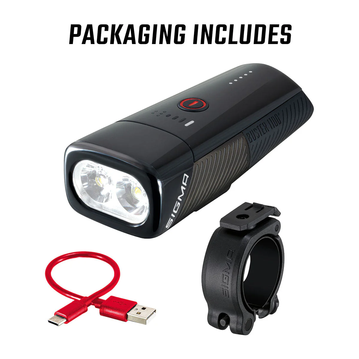 SIGMA BUSTER 1100 ā Bike Front Light w/ Handlebar Mount or Helmet Bracket - Image 4