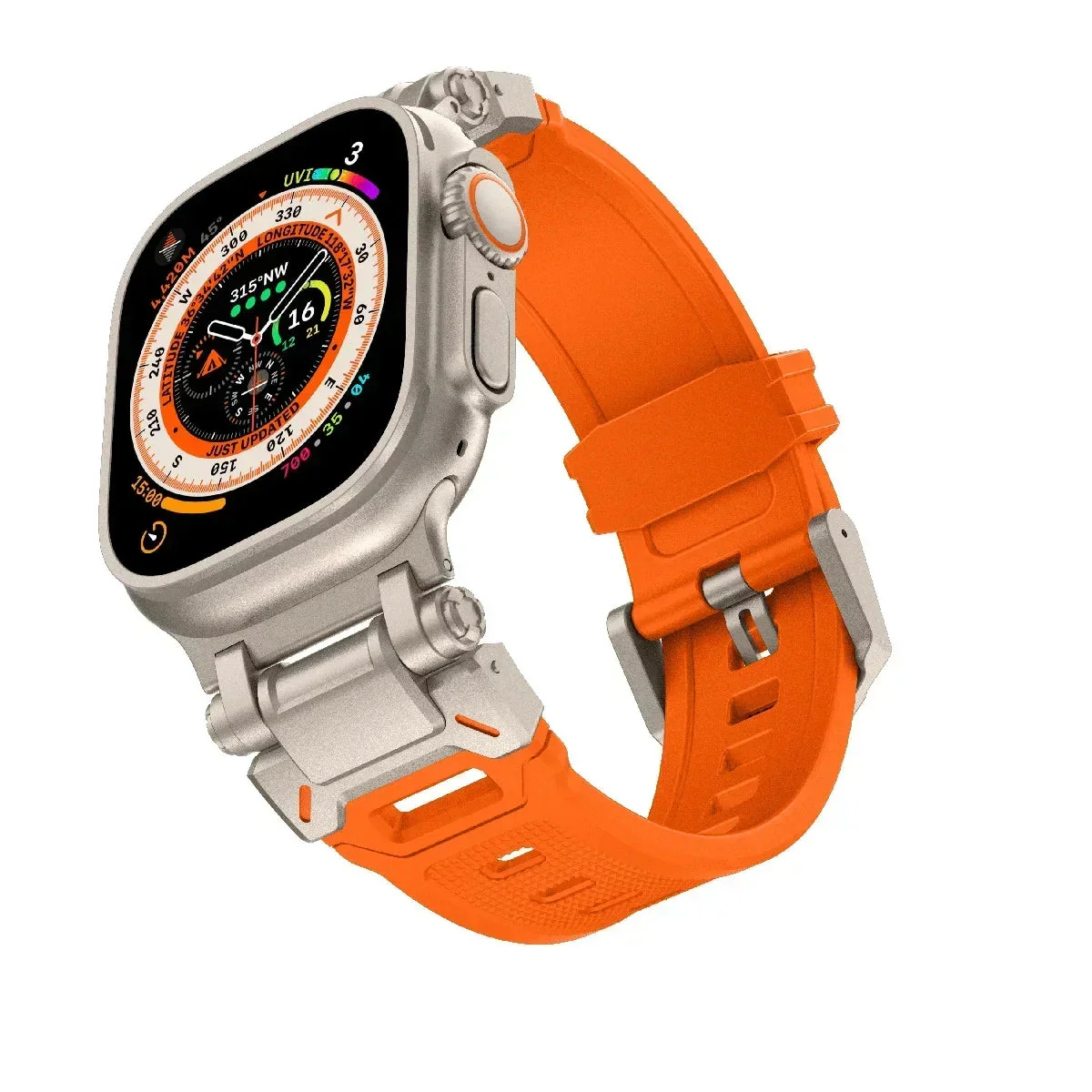 Silicone Apple Watch Band with Steel Buckle 42/44/45/49 MM - Image 10