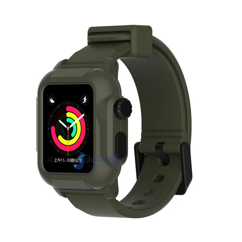 Silicone Band+Case For Apple Watch Strap - Image 23